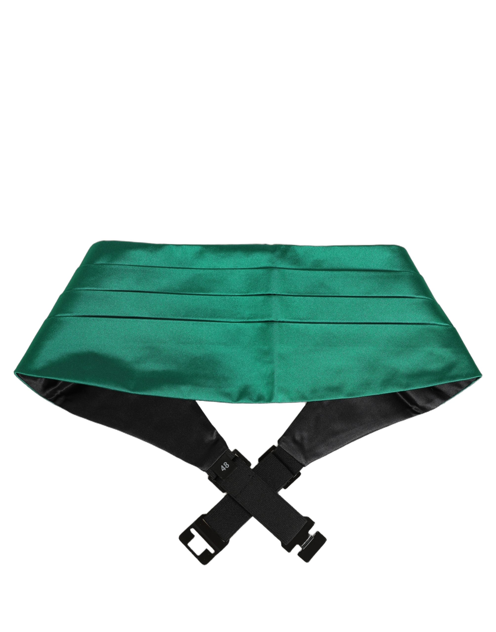 Dolce & Gabbana Green Men 100% Silk Belt Waist Cummerbund - Image 2