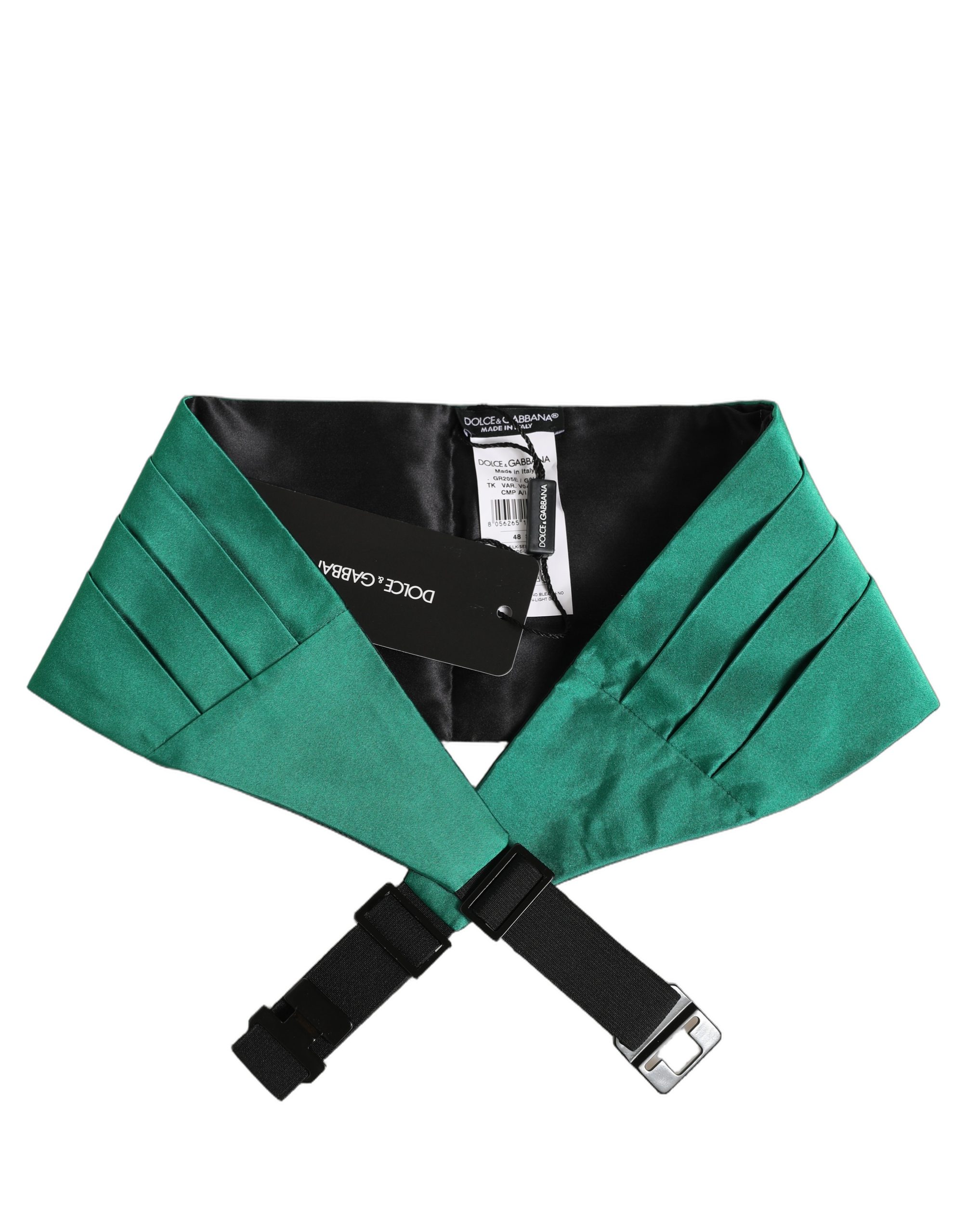 Dolce & Gabbana Green Men 100% Silk Belt Waist Cummerbund - Image 3