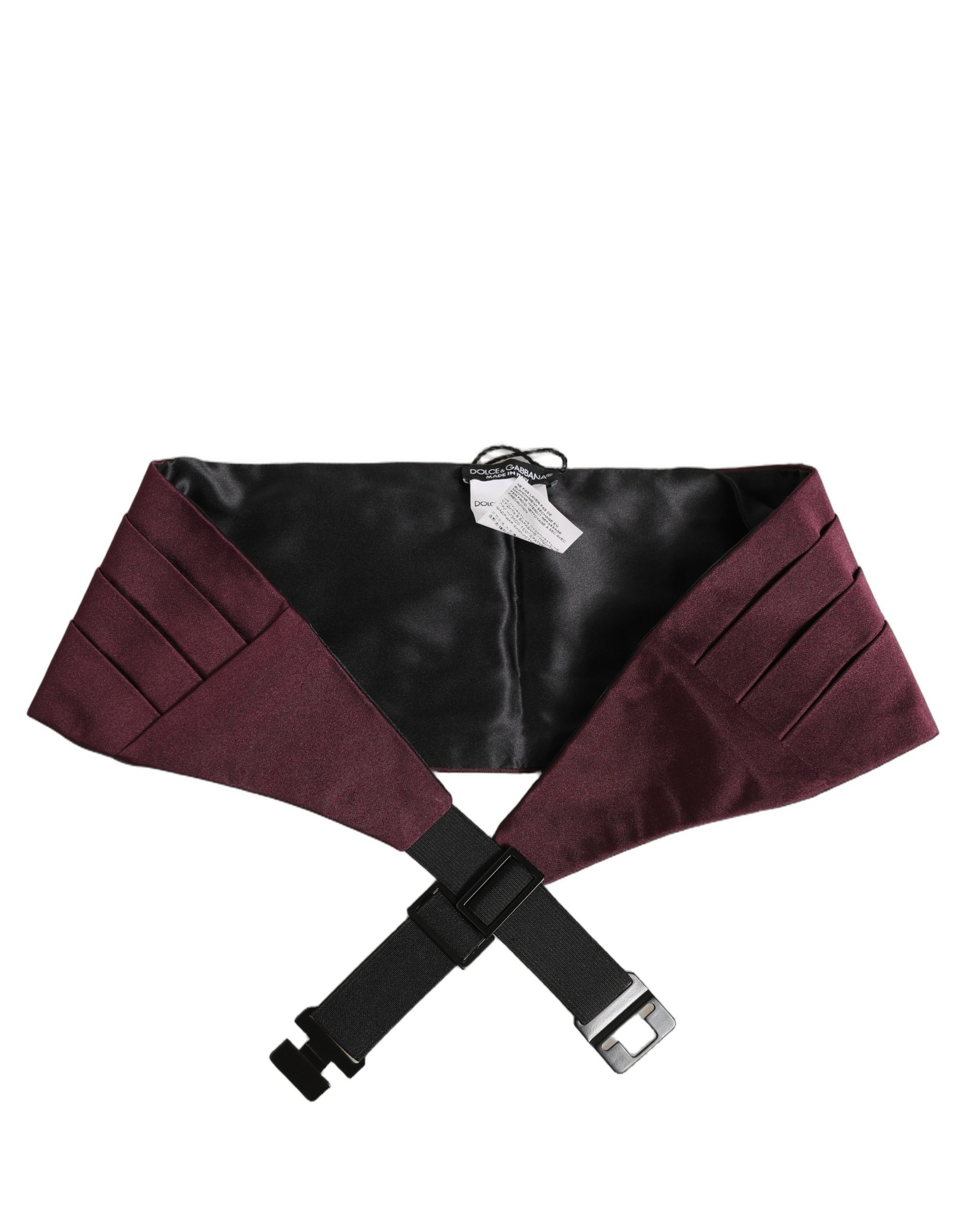 Dolce & Gabbana Maroon Men 100% Silk Belt Waist Cummerbund - Image 2