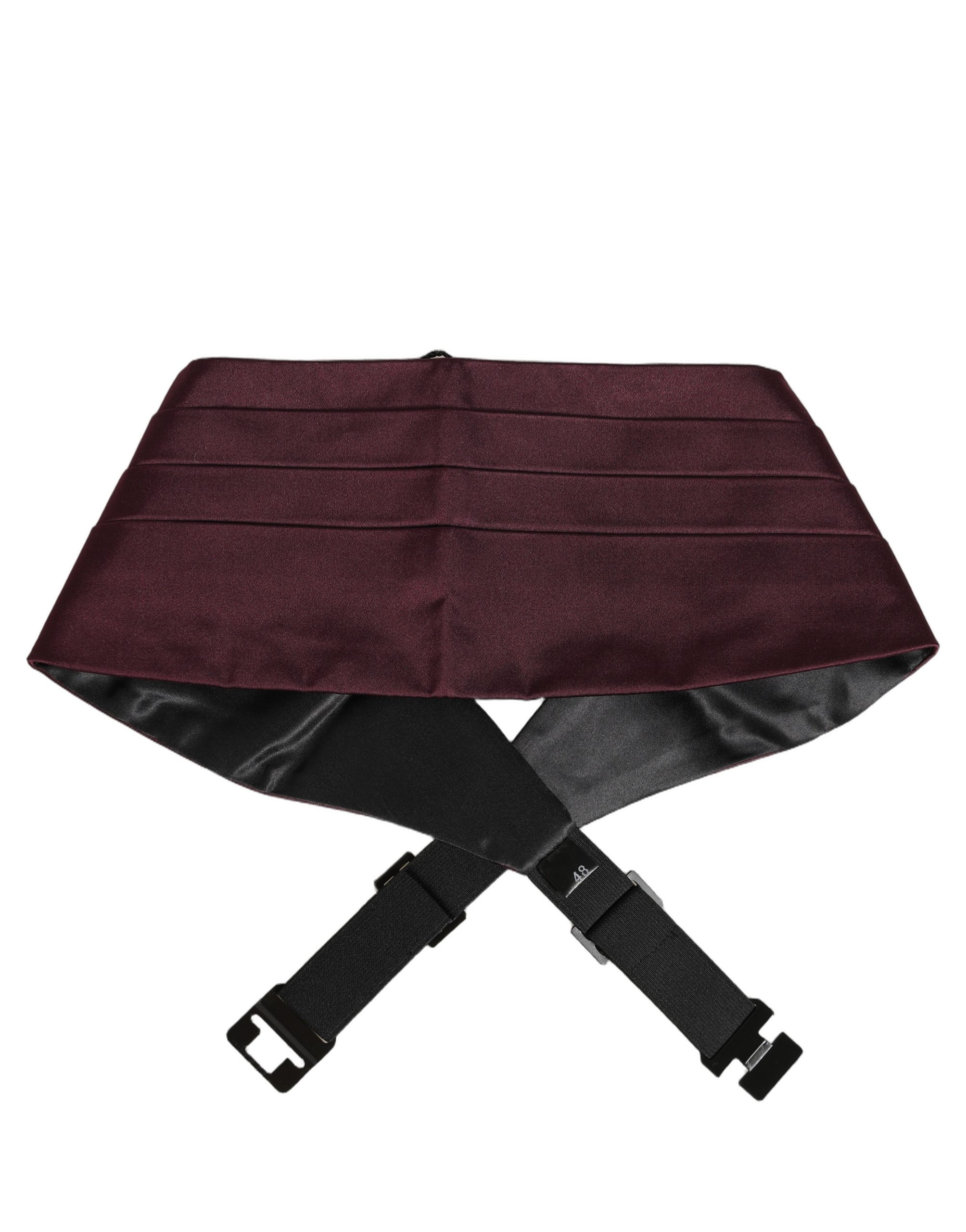 Dolce & Gabbana Maroon Men 100% Silk Belt Waist Cummerbund - Image 3