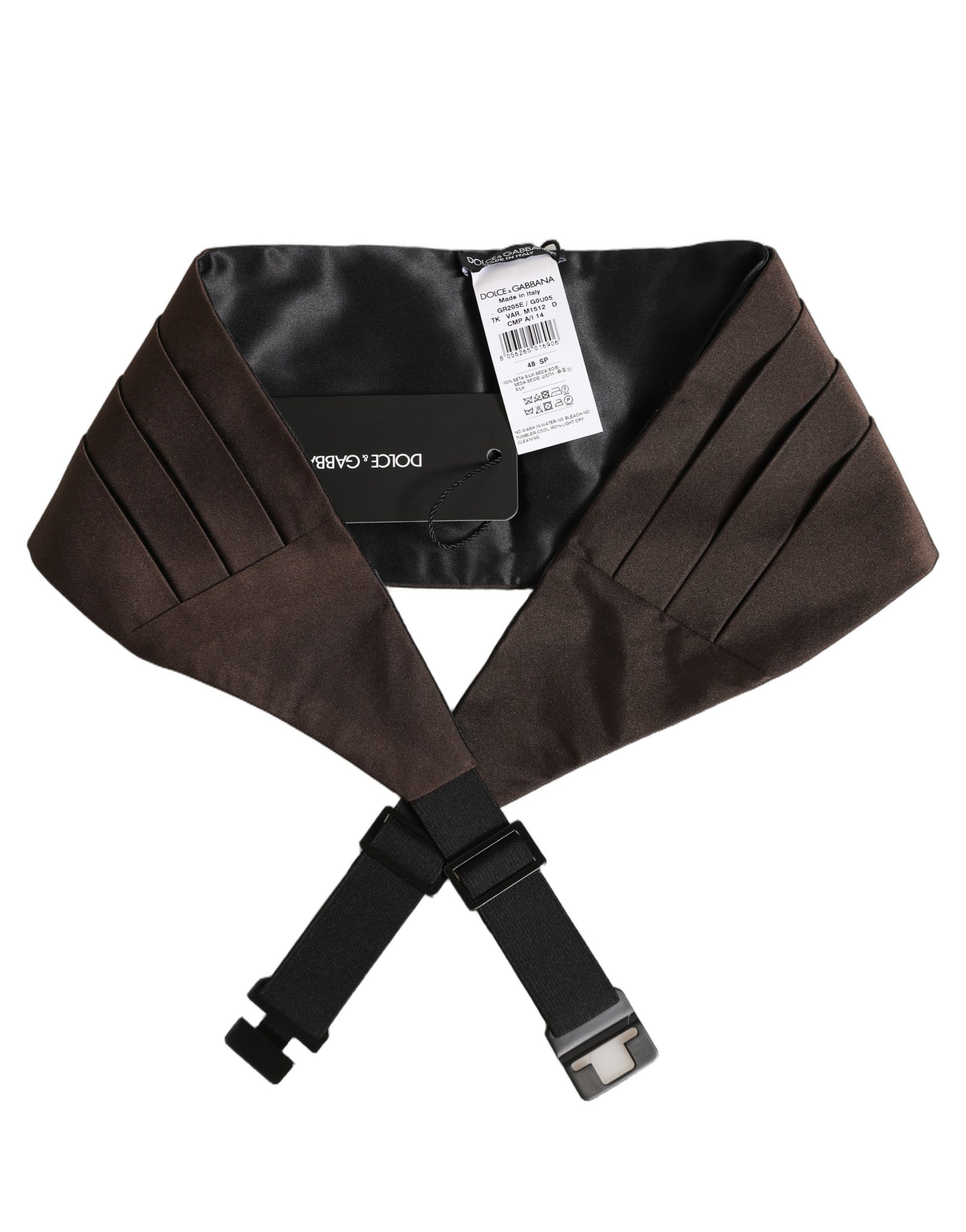 Dolce & Gabbana Dark Brown 100% Silk Belt Waist Cummerbund - Image 4