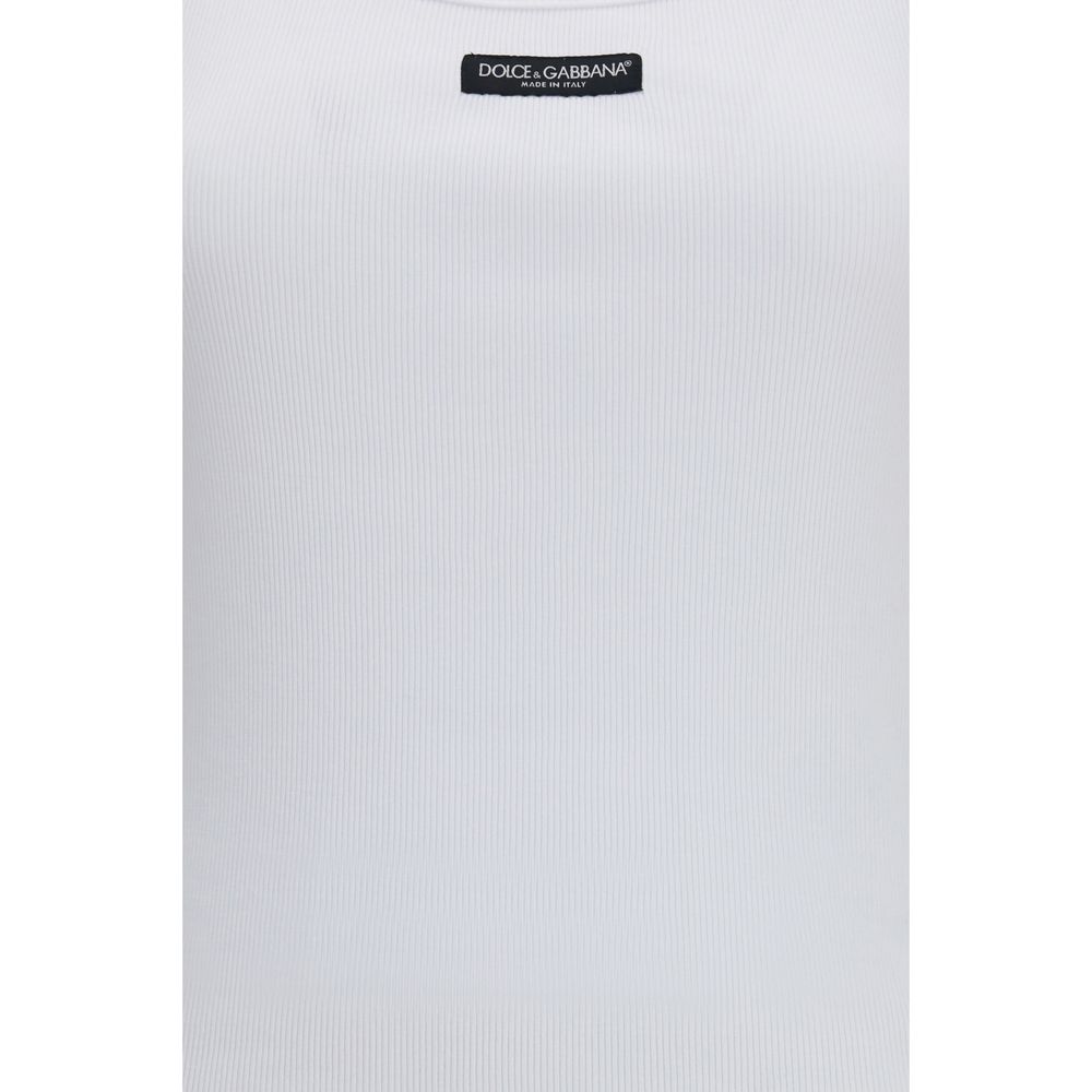 Dolce & Gabbana White Cotton Tank Tops - Image 3