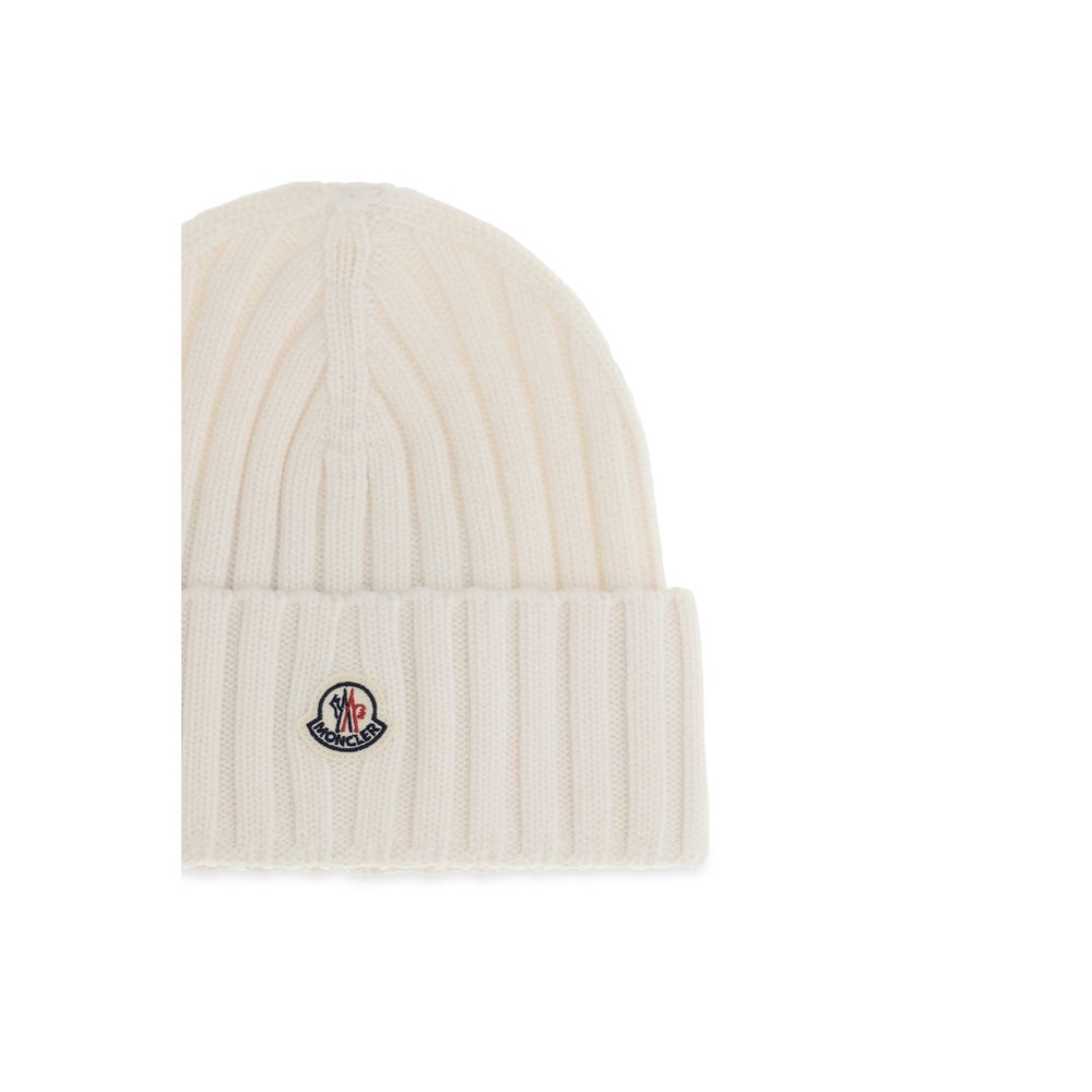 Moncler White Wool Oves Aries Beanie - Image 3