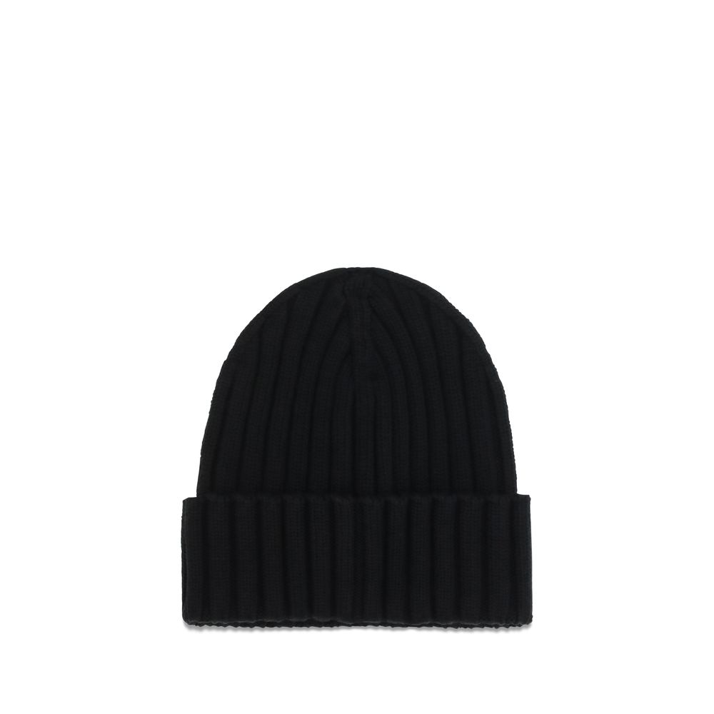 Moncler Black Wool Oves Aries Beanie - Image 2