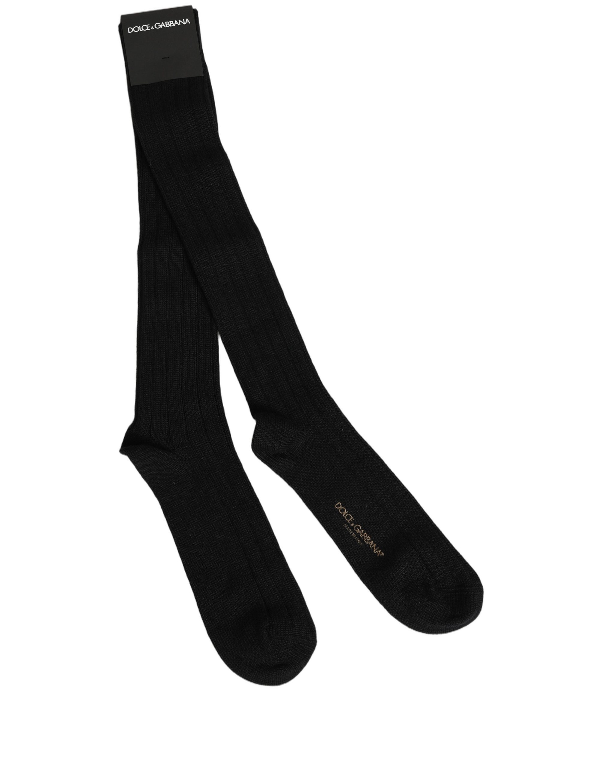 Dolce & Gabbana Black DG Logo Print Over The Calf Accessory Socks - Image 2