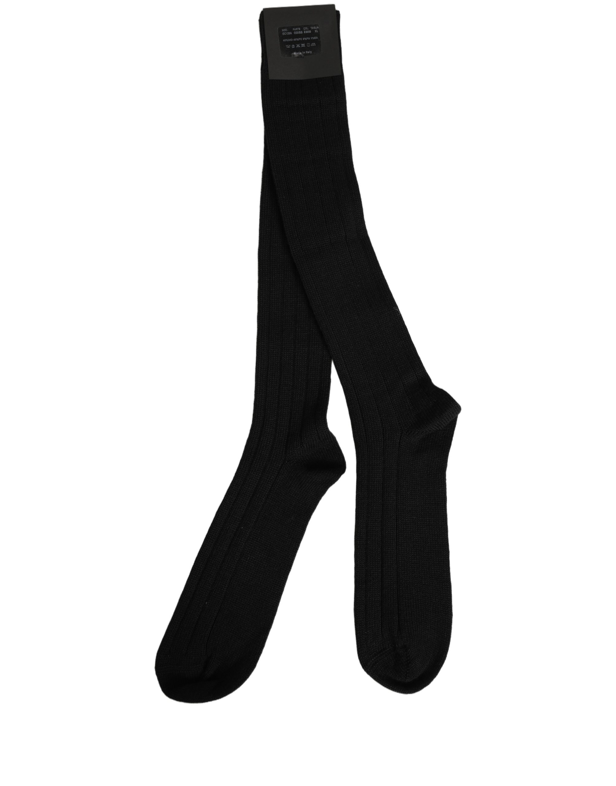 Dolce & Gabbana Black DG Logo Print Over The Calf Accessory Socks - Image 6