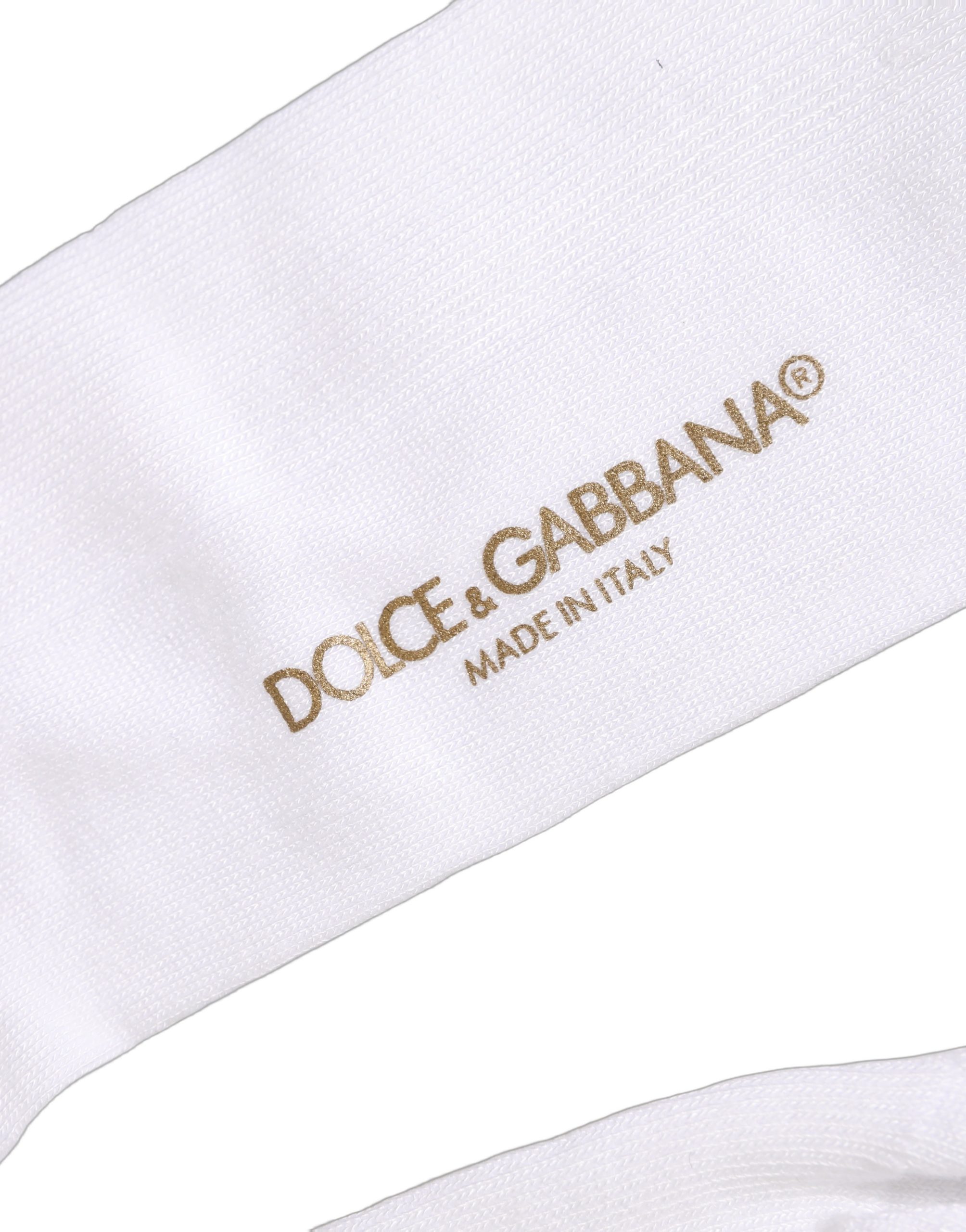 Dolce & Gabbana Men White Viscose Over The Calf Accessory Socks - Image 4