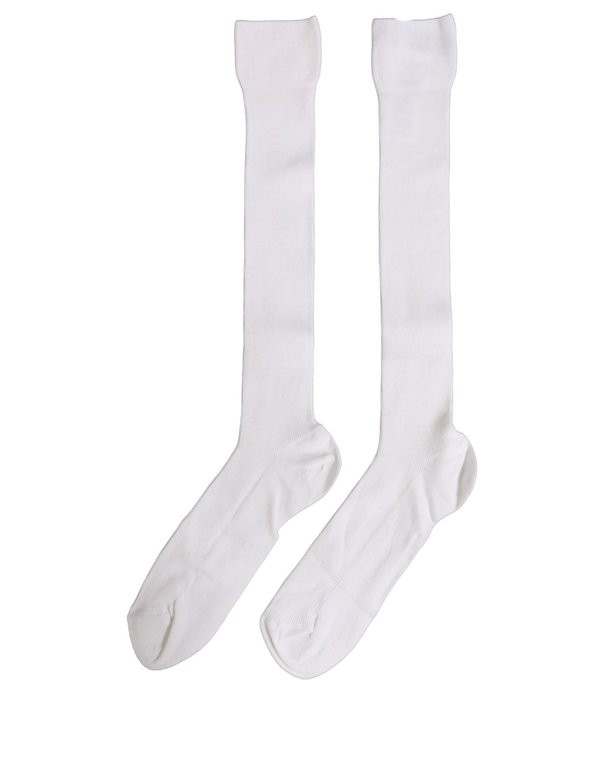 Dolce & Gabbana Men White Viscose Over The Calf Accessory Socks - Image 2