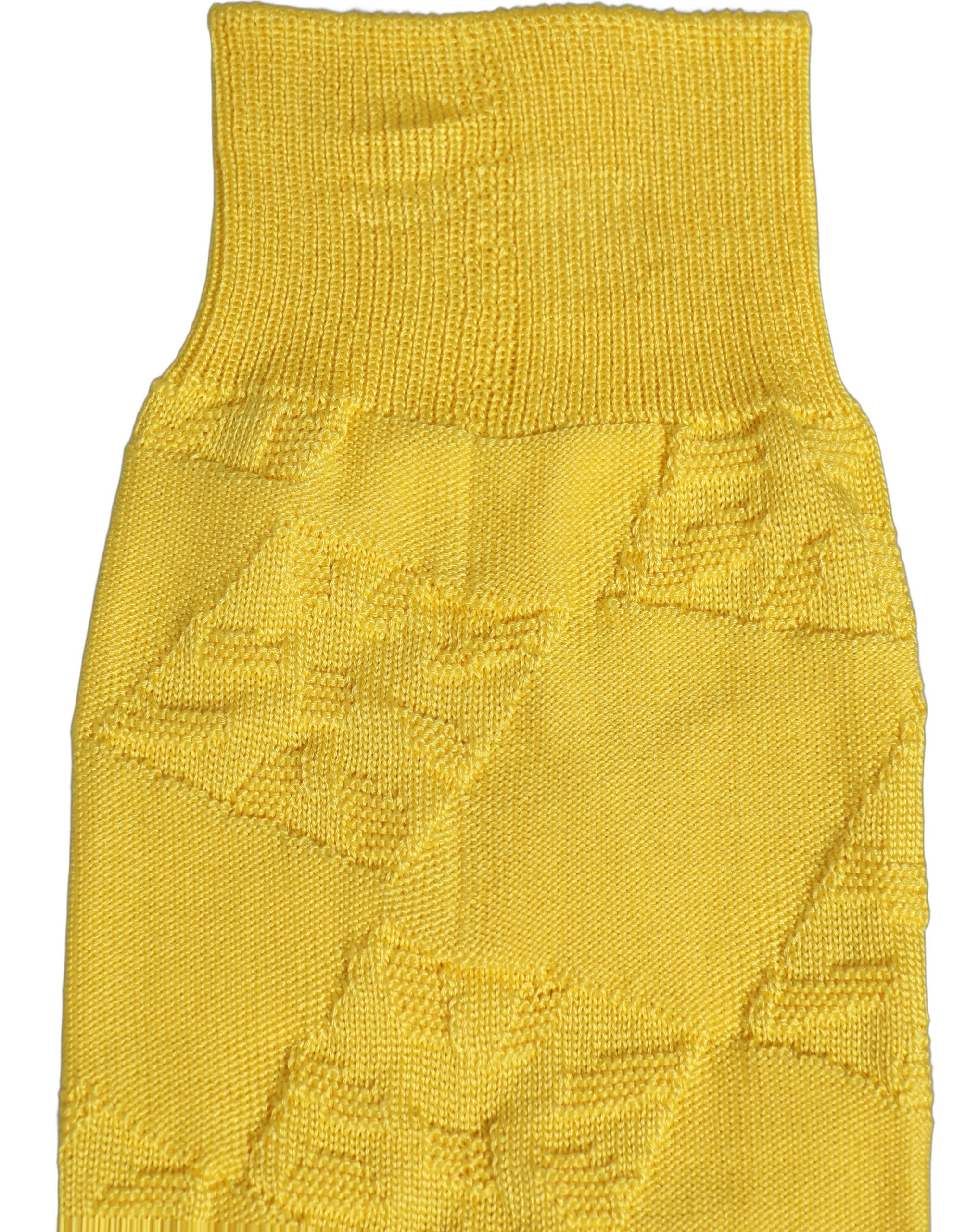 Dolce & Gabbana Men Yellow 100% Silk Mid Calf Accessory Socks - Image 5