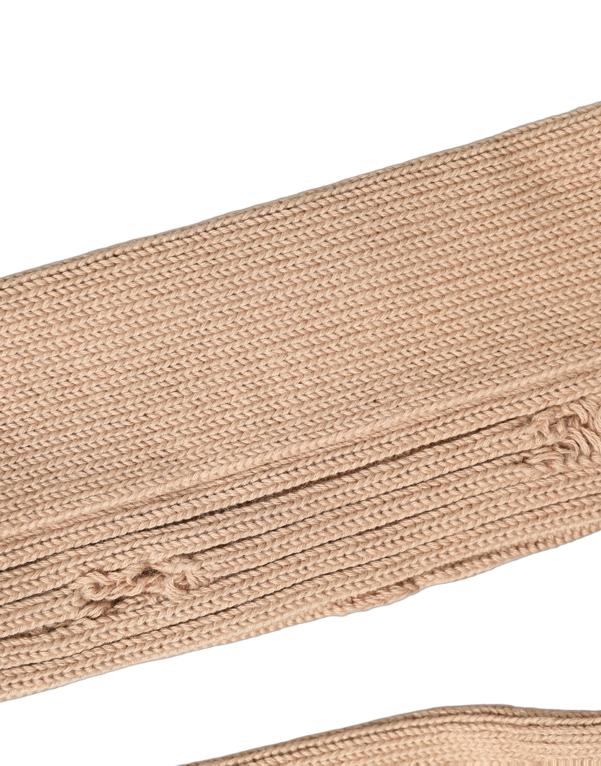 Dolce & Gabbana Beige Cotton Distressed Mid Calf Accessory Socks - Image 4