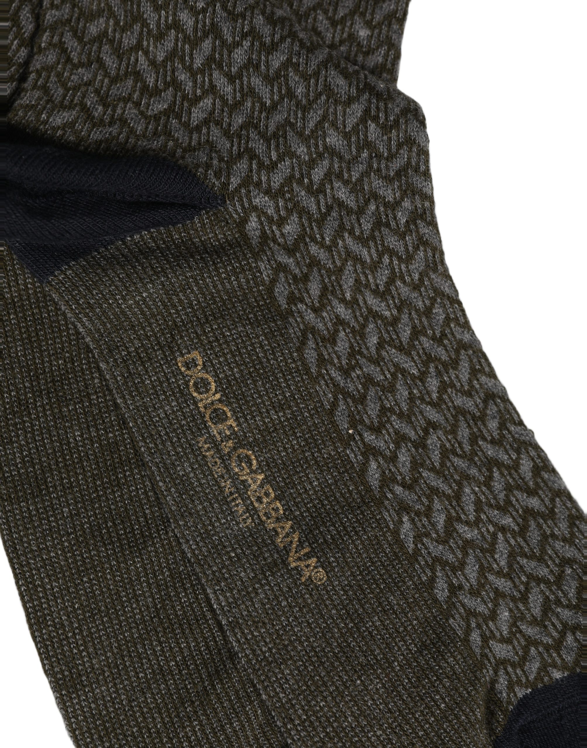 Dolce & Gabbana Dark Gray Cotton Knit Knee High Accessory Socks - Image 4
