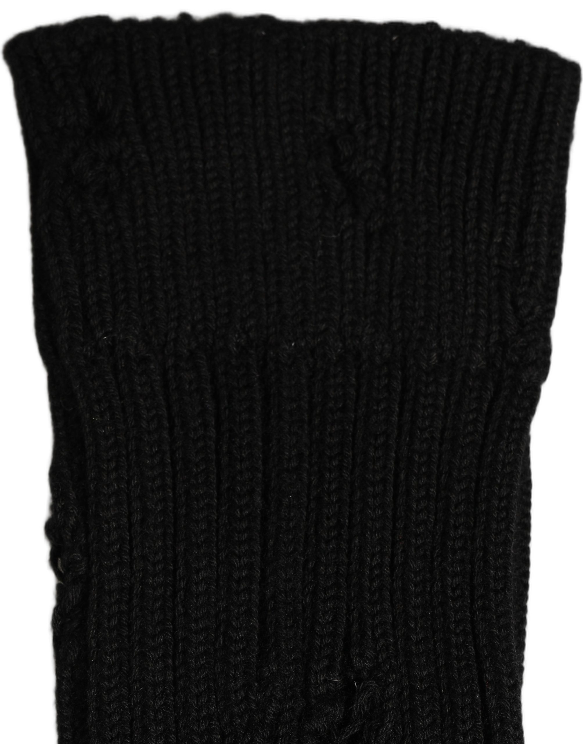 Dolce & Gabbana Men Black Cotton Distressed Mid Calf Accessory Socks - Image 5