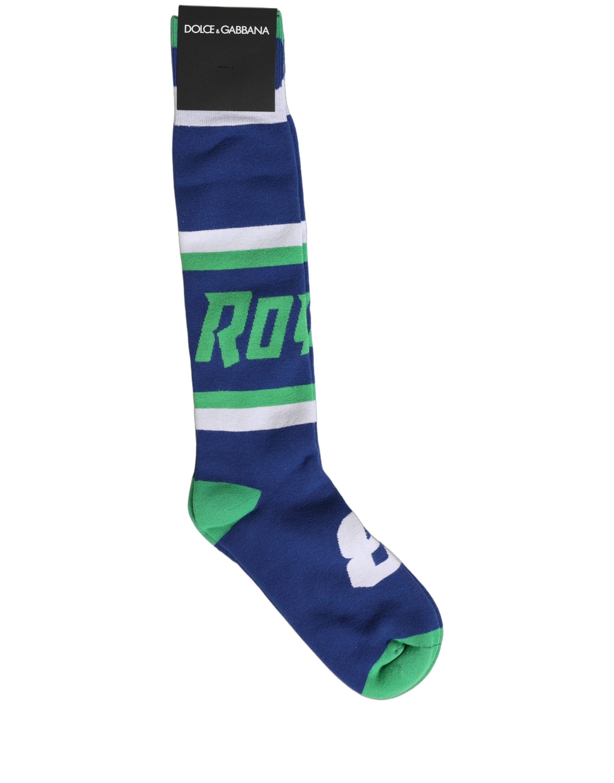 Dolce & Gabbana Men Multicolor Cotton Knee High Accessory Socks - Image 2