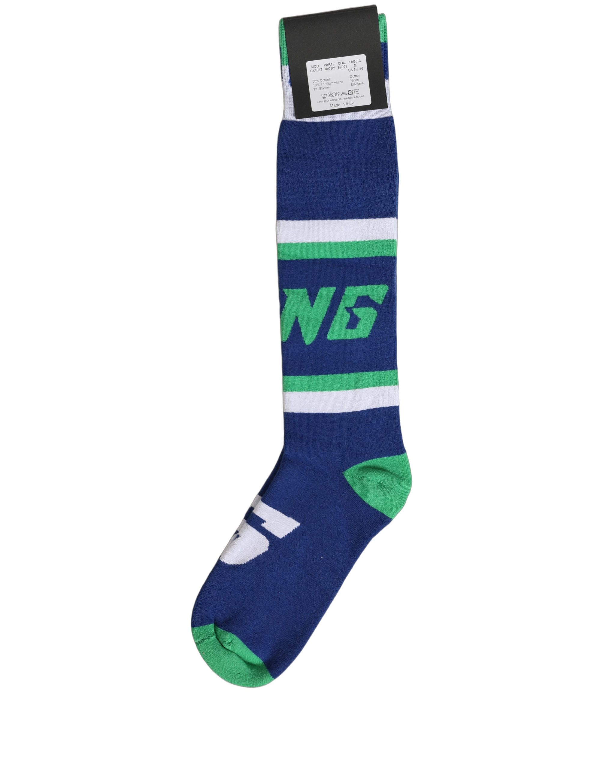 Dolce & Gabbana Men Multicolor Cotton Knee High Accessory Socks - Image 4