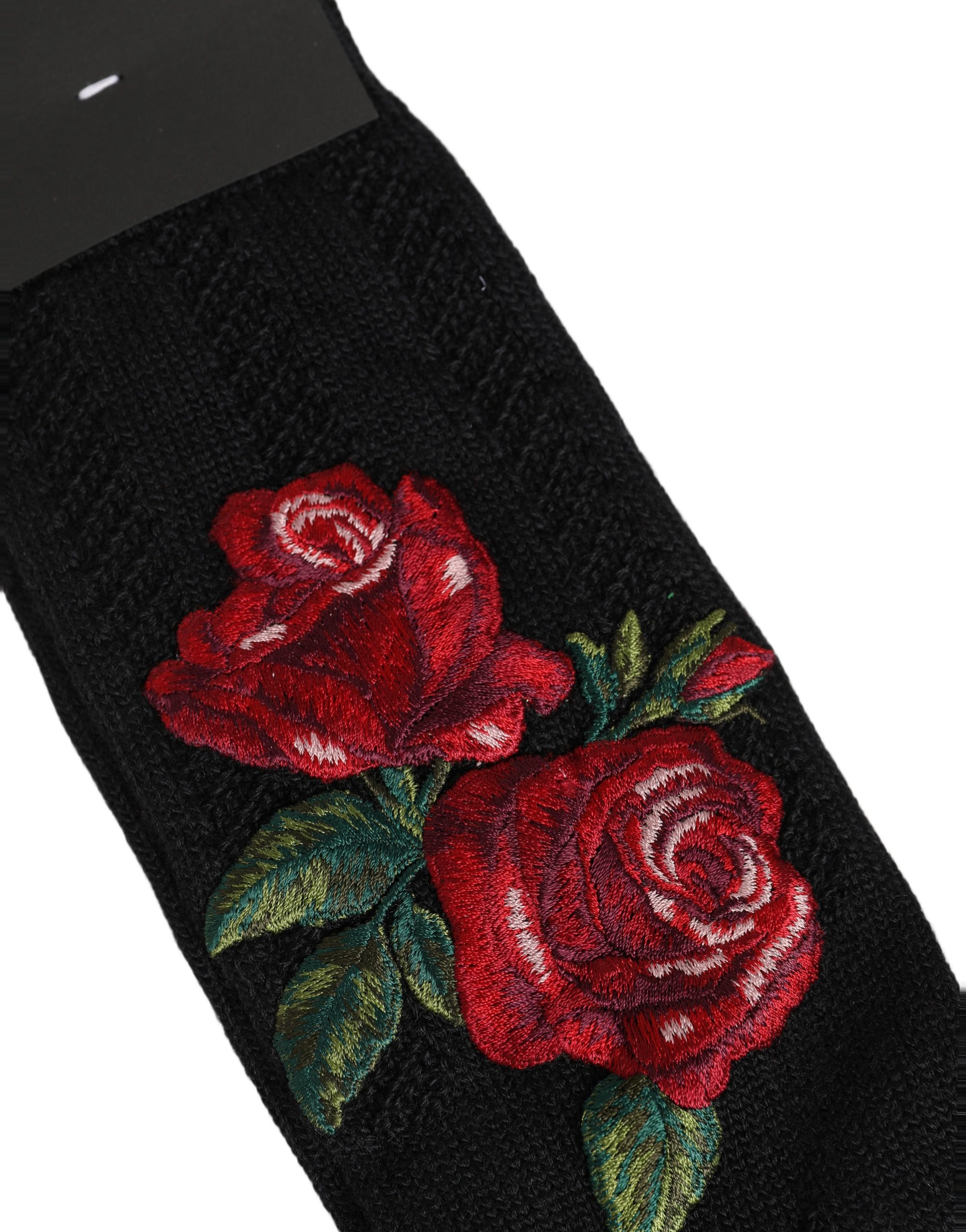 Dolce & Gabbana Black Wool Floral Over The Calf Accessory Socks - Image 5