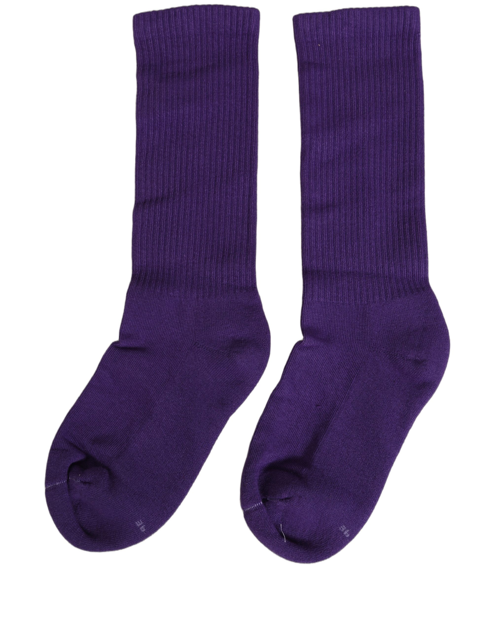 Dolce & Gabbana Violet Cotton Ribbed Mid Calf Women Accessory Socks - Image 2