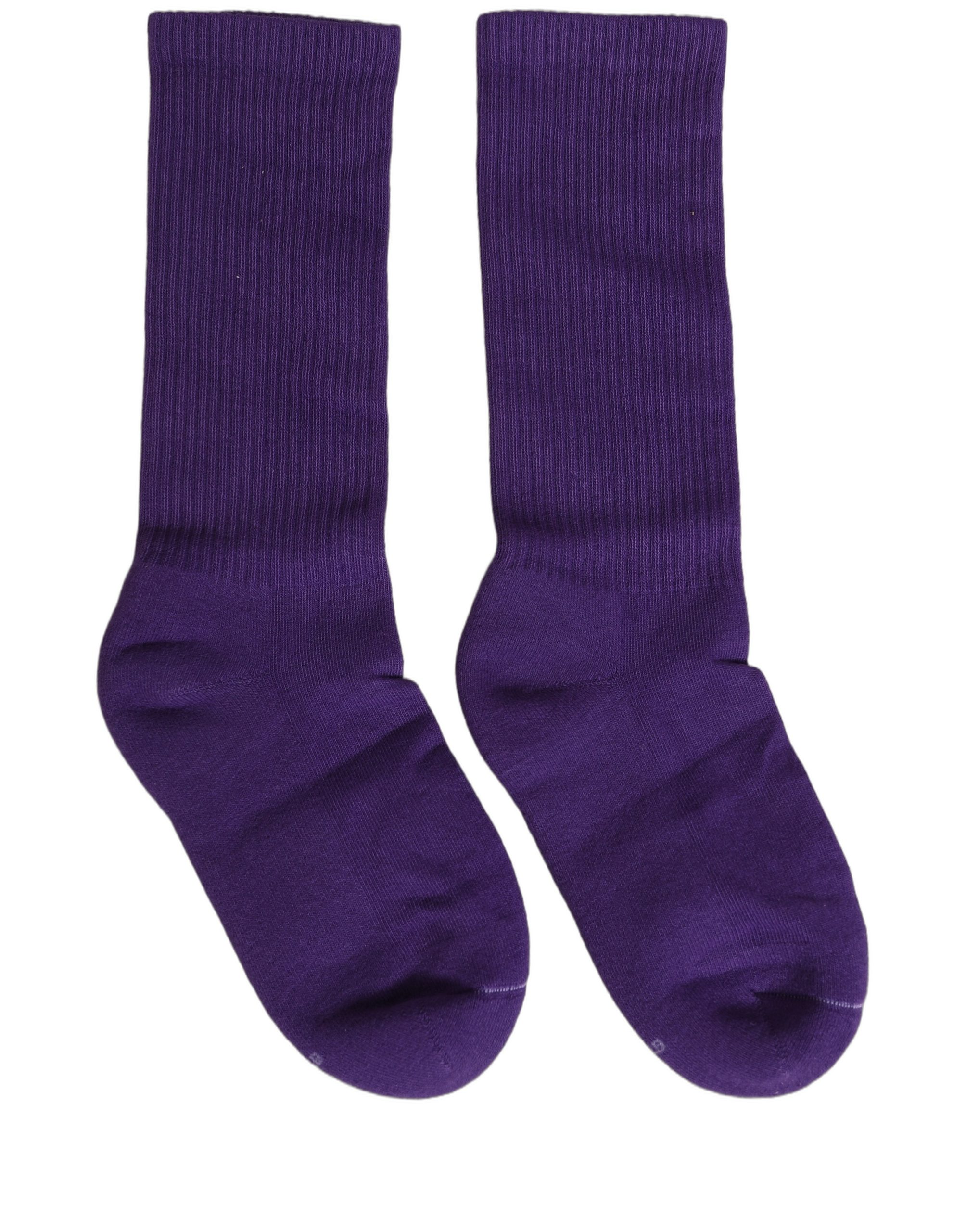 Dolce & Gabbana Violet Cotton Ribbed Mid Calf Women Accessory Socks - Image 3