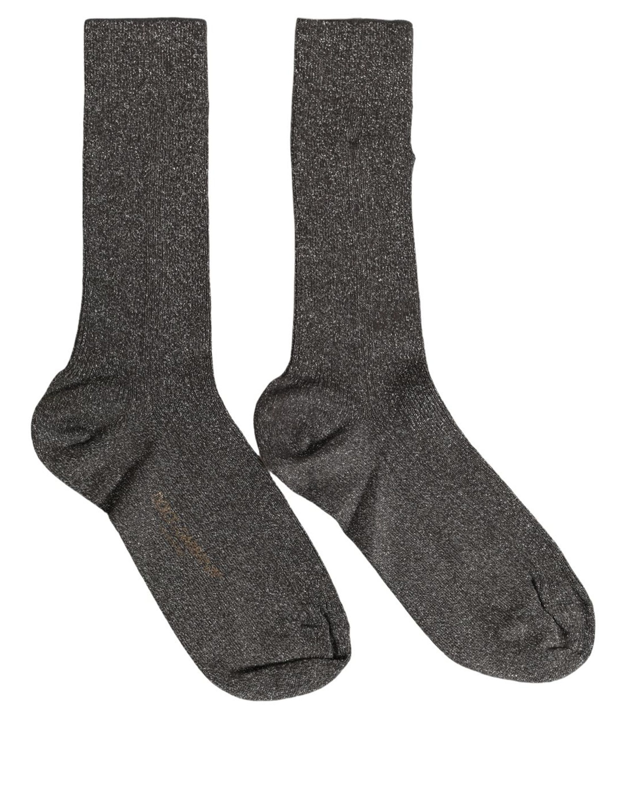 Dolce & Gabbana Dark Gray Viscose Logo Mid Calf Accessory Socks - Image 3