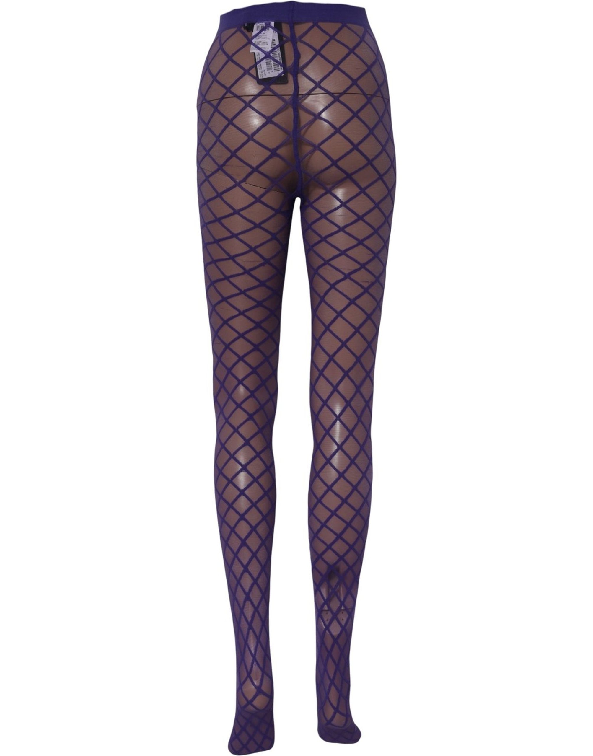 Dolce & Gabbana Purple Nylon Fishnet Pantyhose Stockings Socks - Image 4