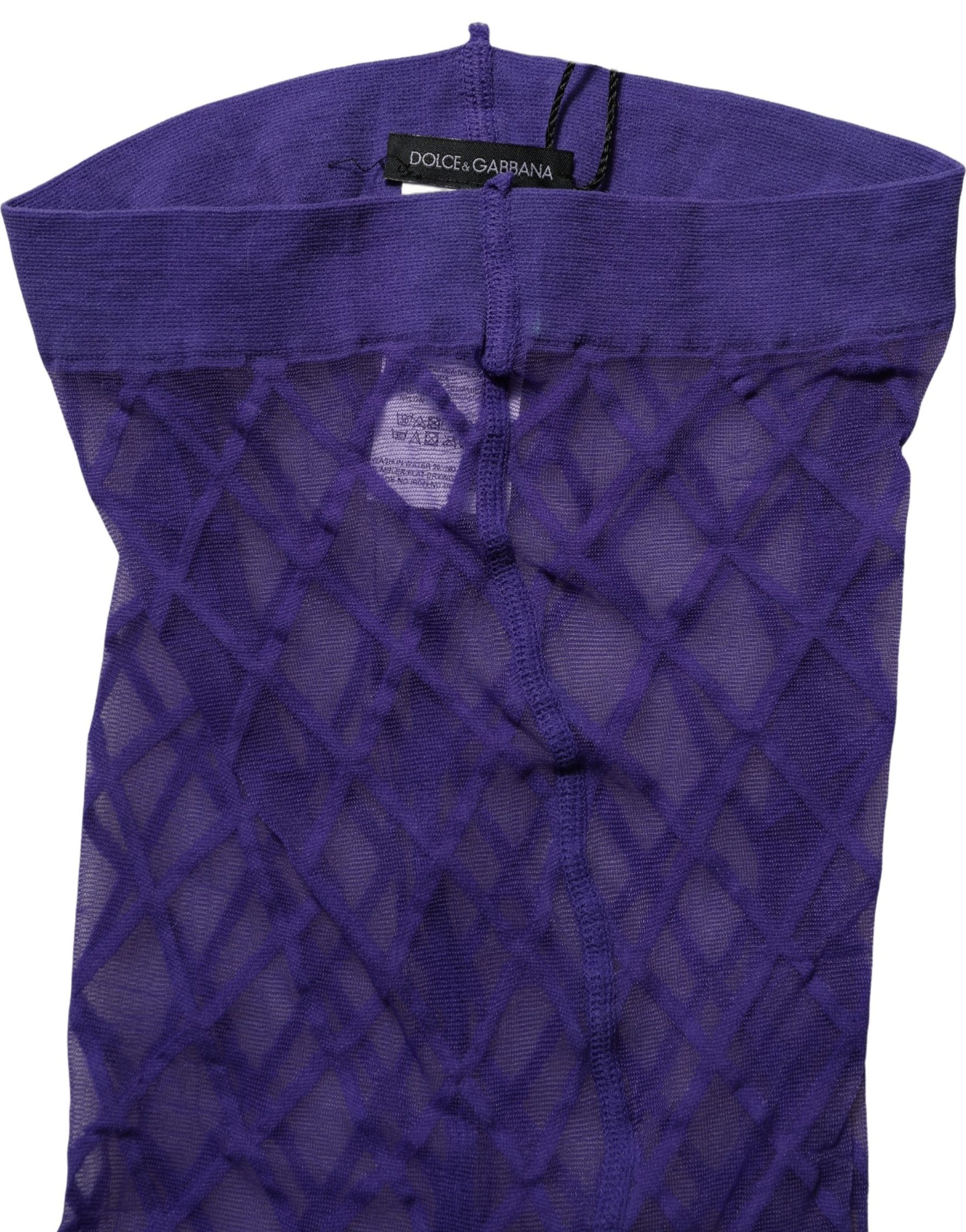 Dolce & Gabbana Purple Nylon Fishnet Pantyhose Stockings Socks - Image 5
