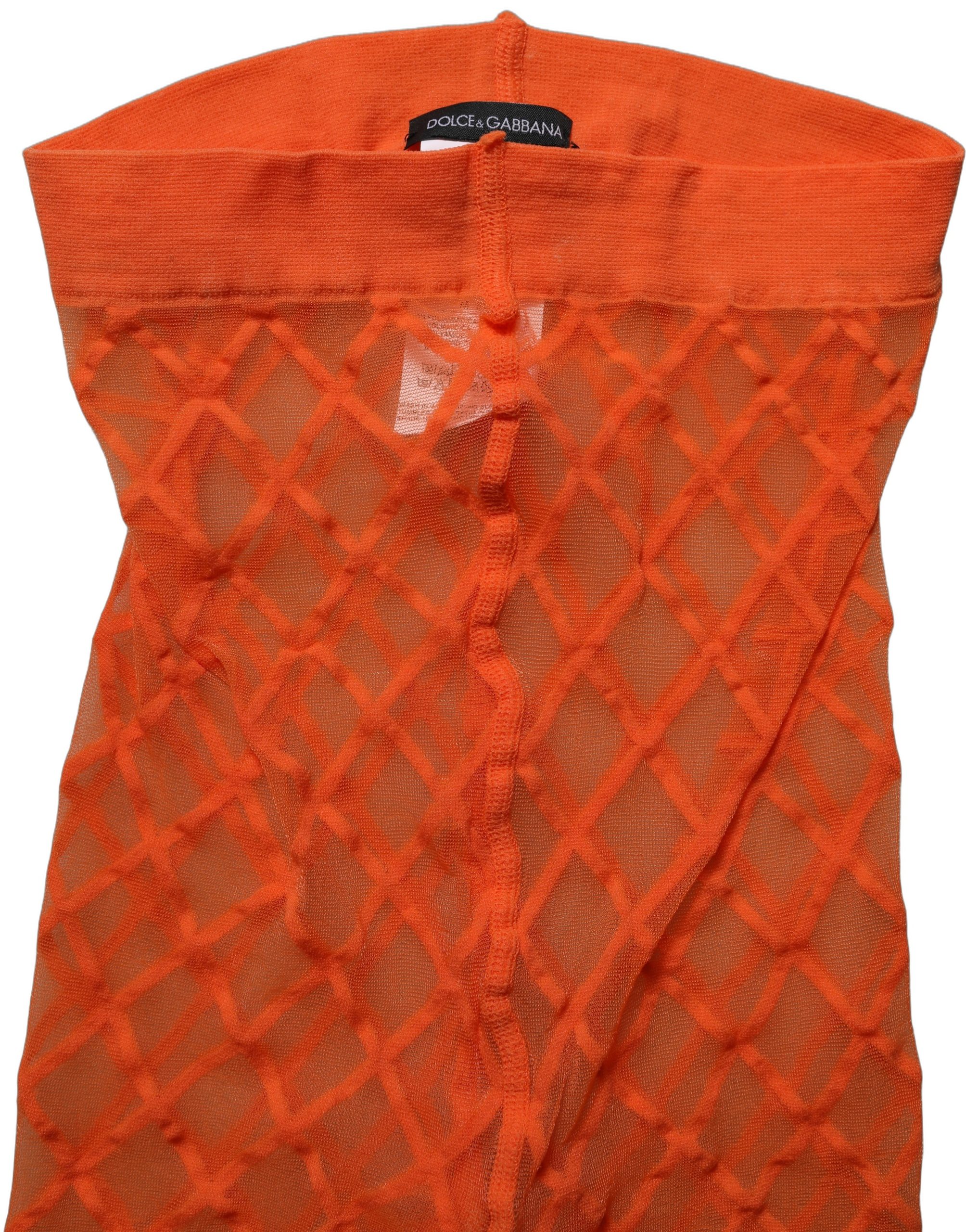 Dolce & Gabbana Orange Nylon Fishnet Pantyhose Stockings Socks - Image 5