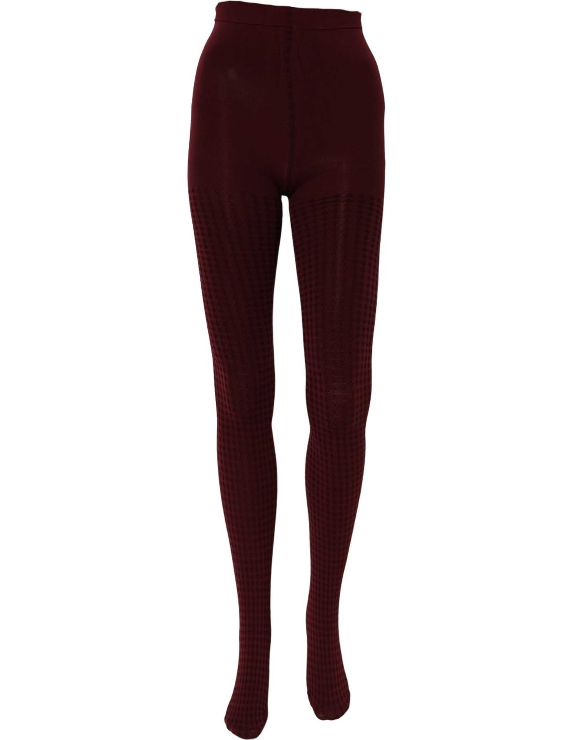 Dolce & Gabbana Burgundy Nylon Fishnet Pantyhose Stockings Socks - Image 3
