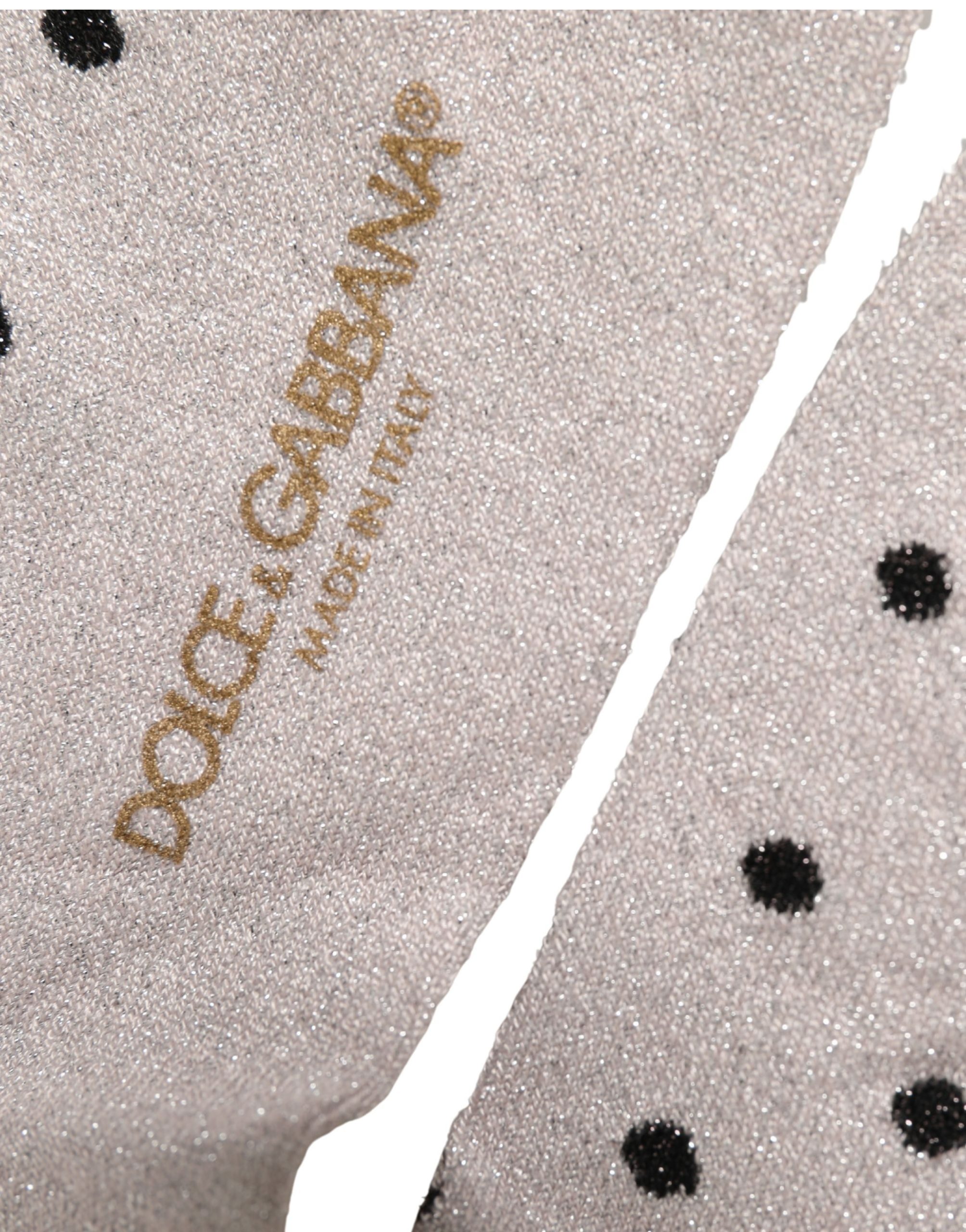 Dolce & Gabbana Gray Viscose Stretch Dotted Women Accessory Socks