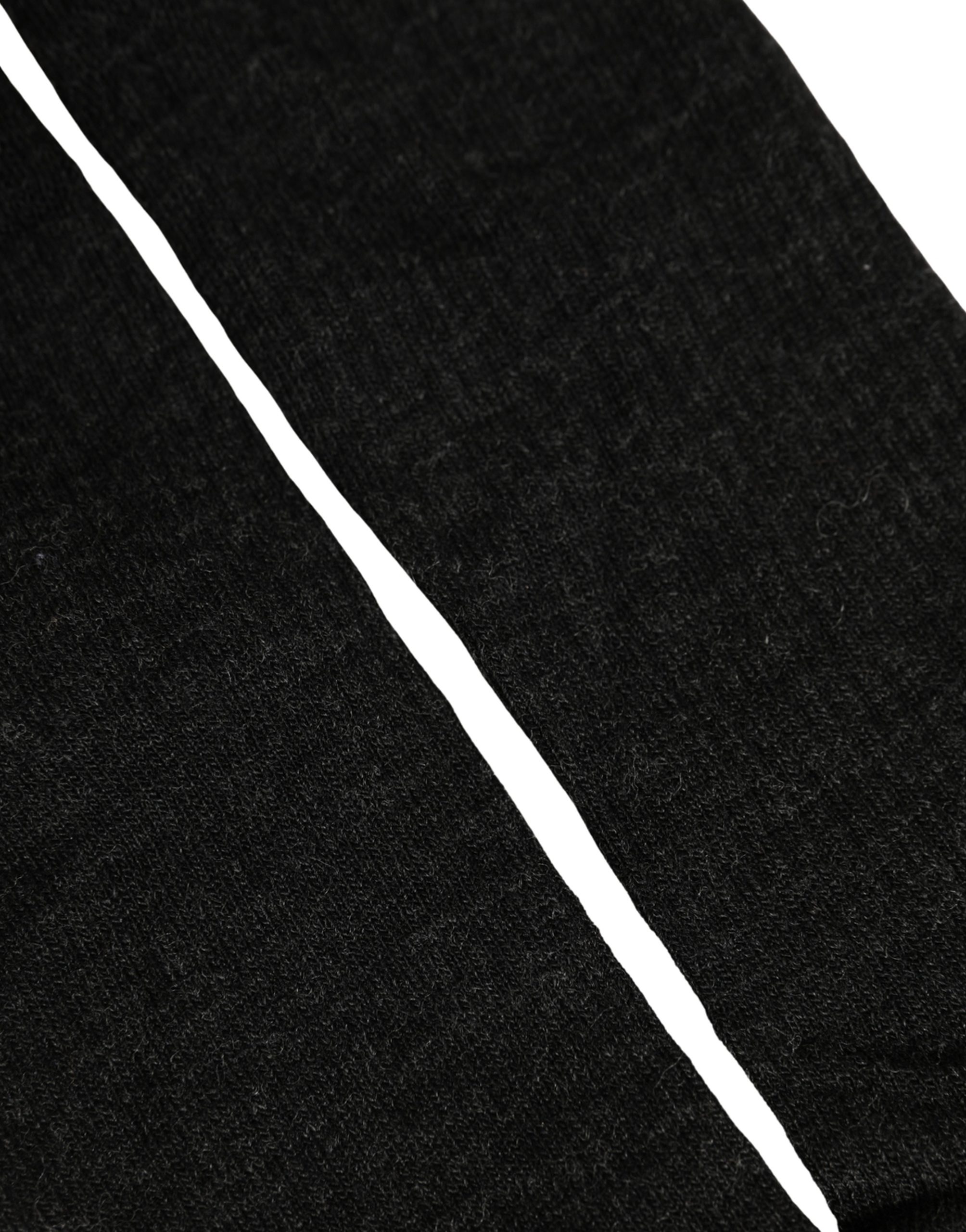 Dolce & Gabbana Black Wool DG Logo Mid Calf Accessory Socks