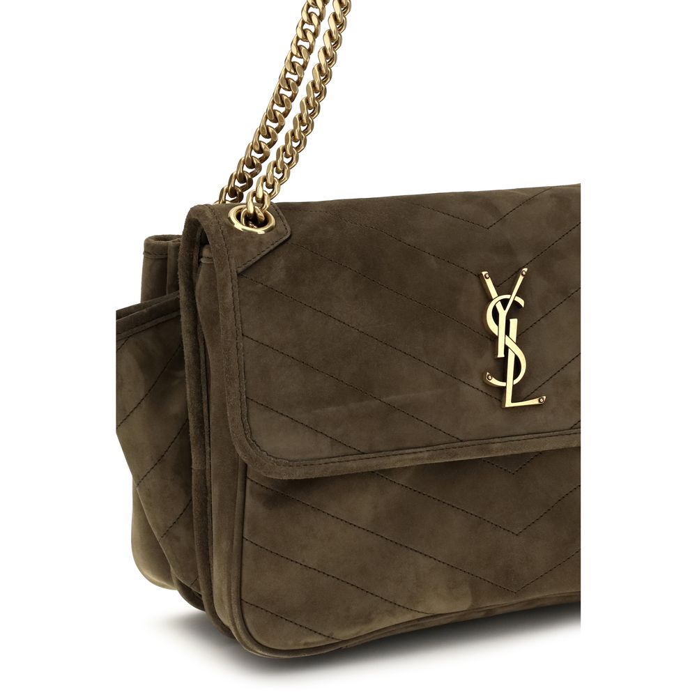 Saint Laurent Bicolor Suede Leather Shoulder Bag - Image 4