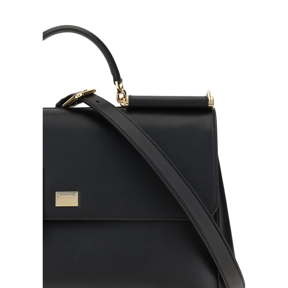 Dolce & Gabbana Black Calf Leather Bos Taurus Shoulder Bag - Image 4