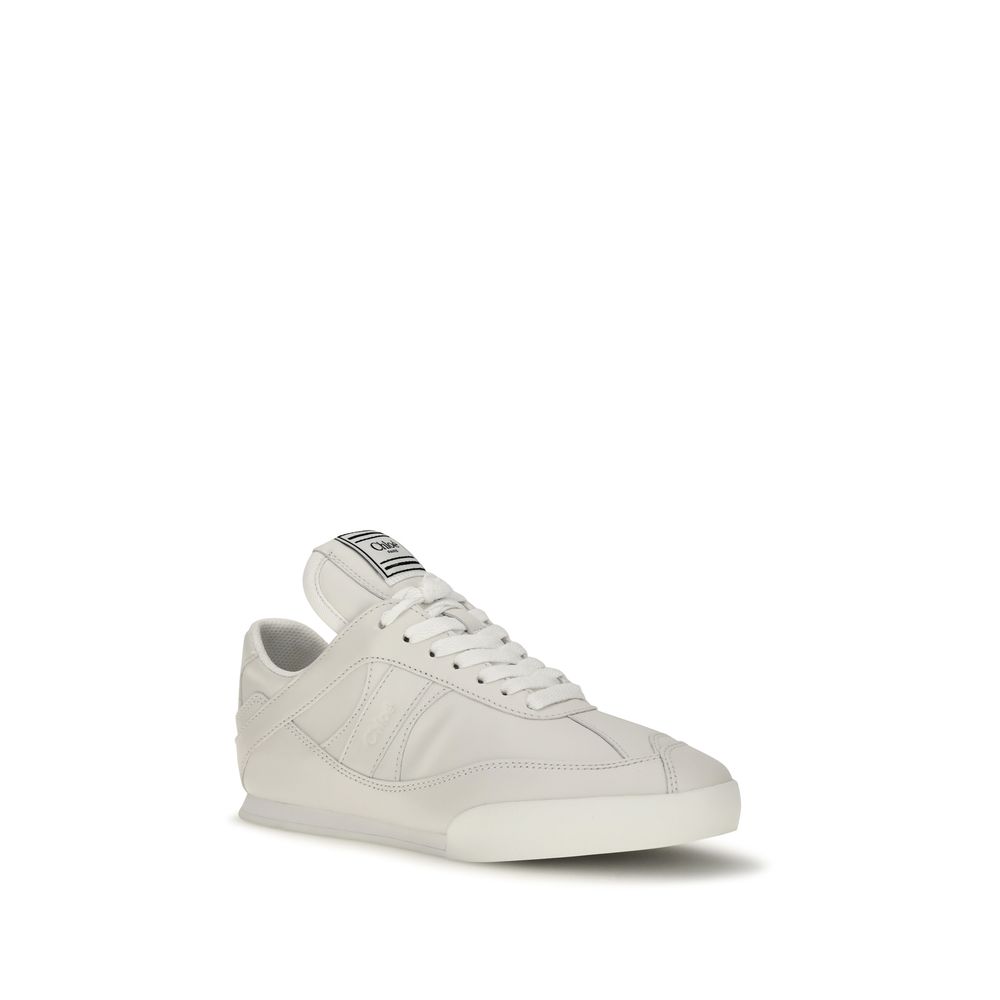 ChloƩ White Calf Leather Bos Taurus Athletic Sneakers - Image 2