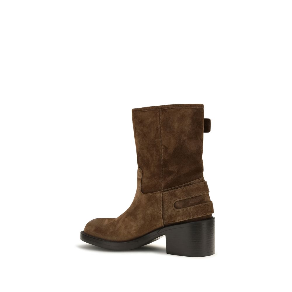 ChloƩ Brown Calf Leather Bos Taurus Ankle Boots - Image 3