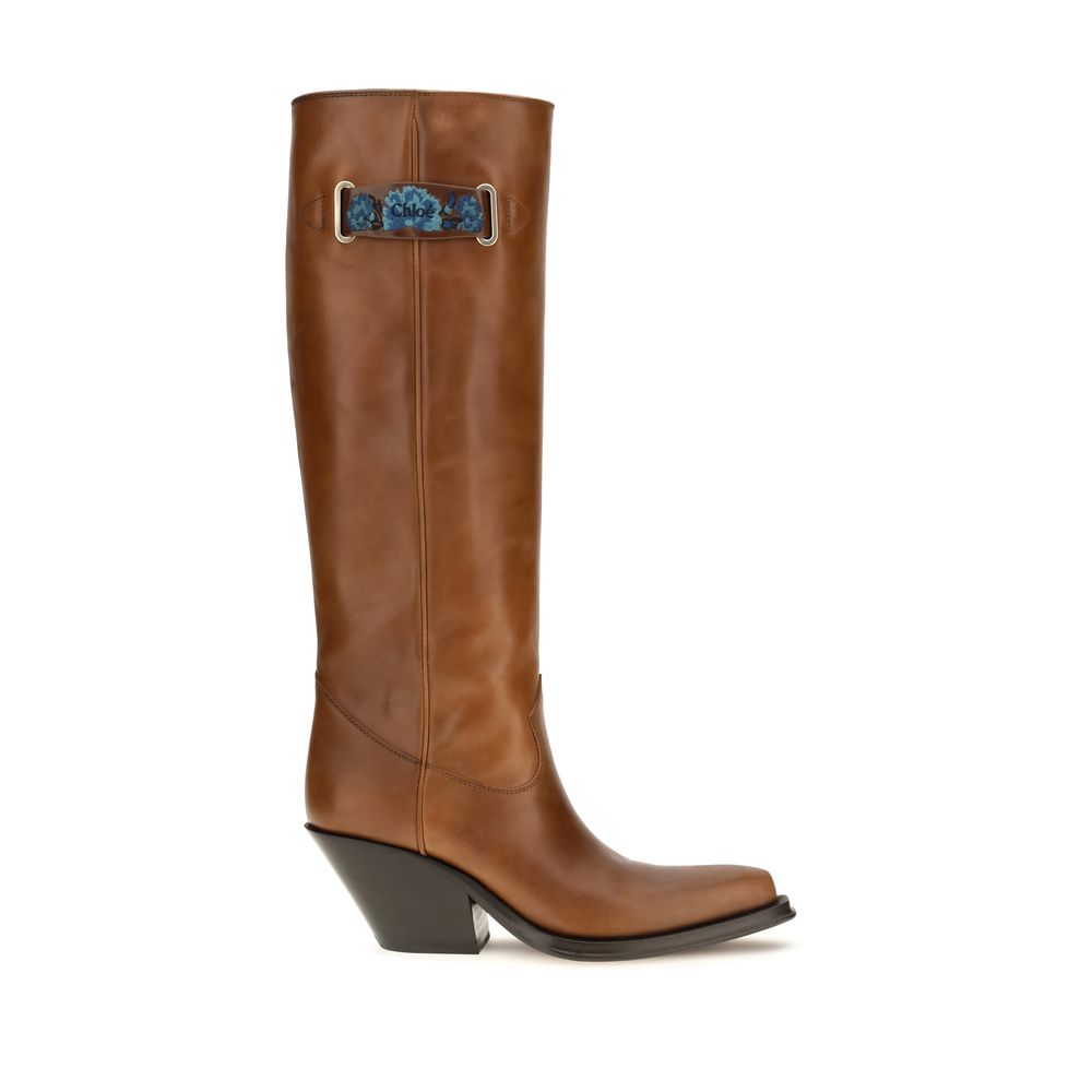 ChloƩ Brown Calf Leather Bos Taurus Over The Knee