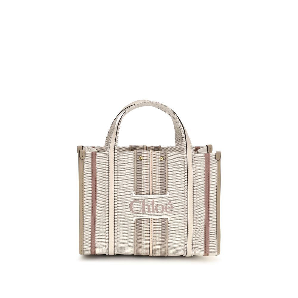 ChloƩ Beige Cotton Shoulder Bag