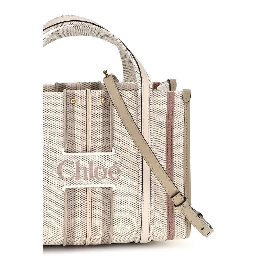 ChloƩ Beige Cotton Shoulder Bag - Image 4