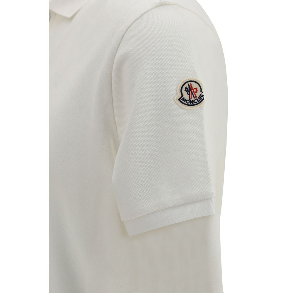 Moncler White Cotton Polo Shirt - Image 3