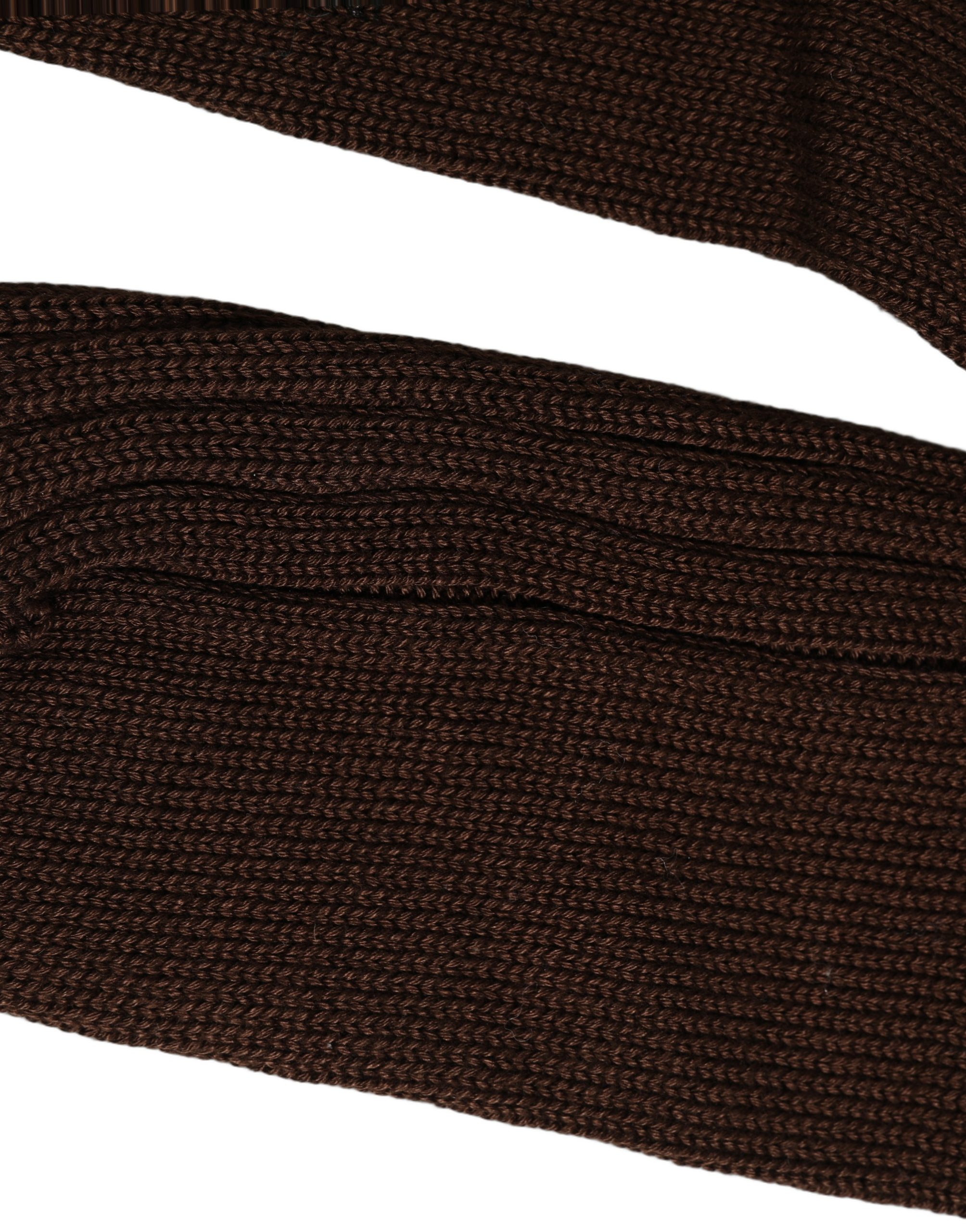 Dolce & Gabbana Dark Brown Nylon Ribbed Over The Calf Socks - Image 4