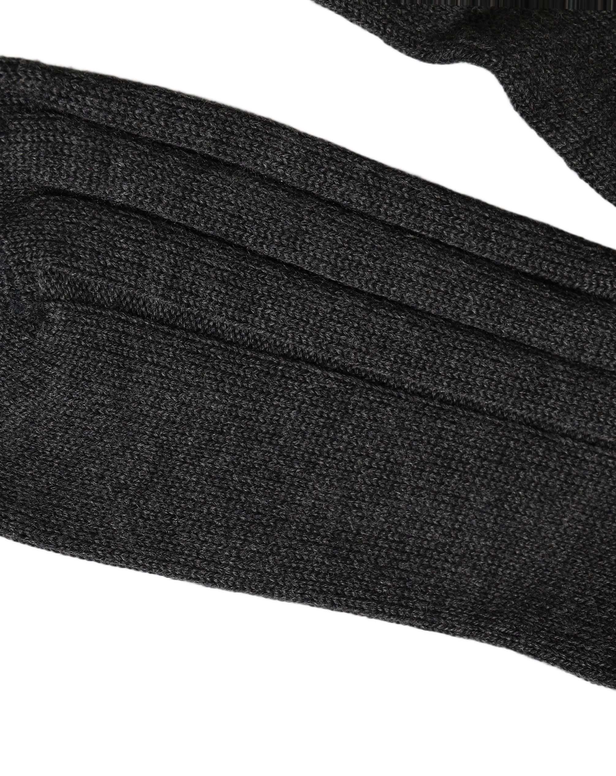 Dolce & Gabbana Dark Gray Wool Logo Calf Long Ribbed Accessory Socks - Image 3
