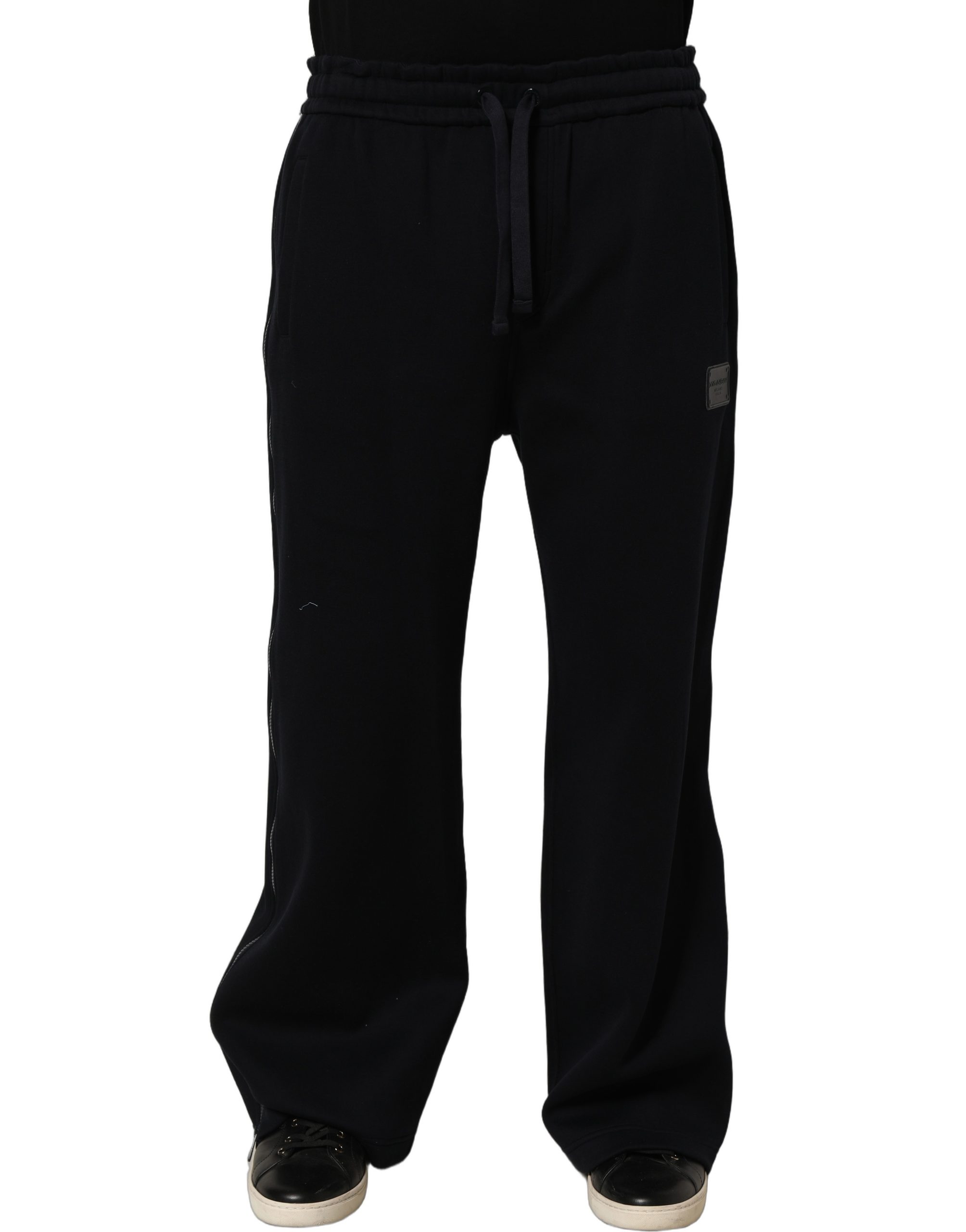 Dolce & Gabbana Dark Blue Relaxed Wide Leg Men Jogger Pants - Image 3