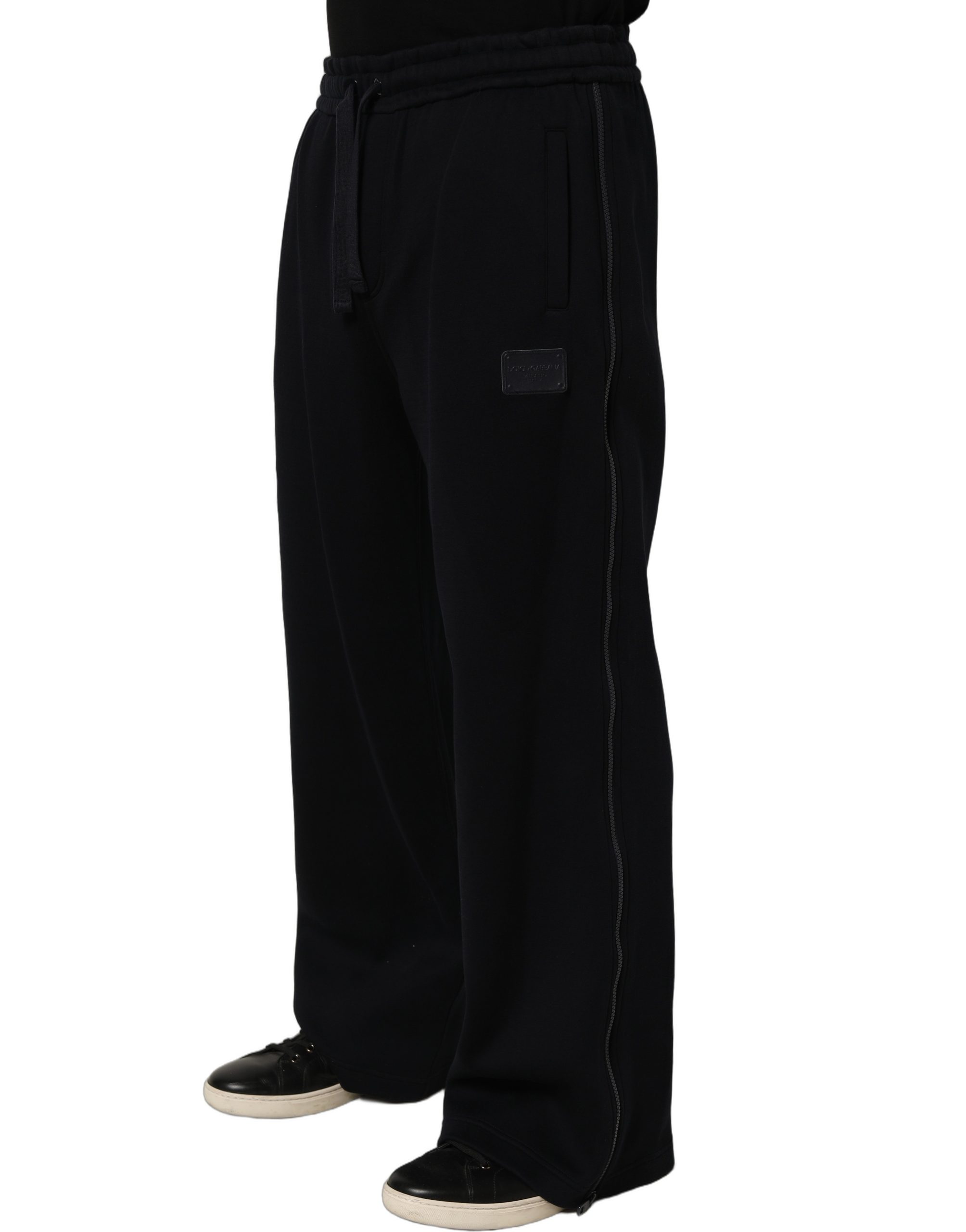 Dolce & Gabbana Dark Blue Relaxed Wide Leg Men Jogger Pants - Image 4