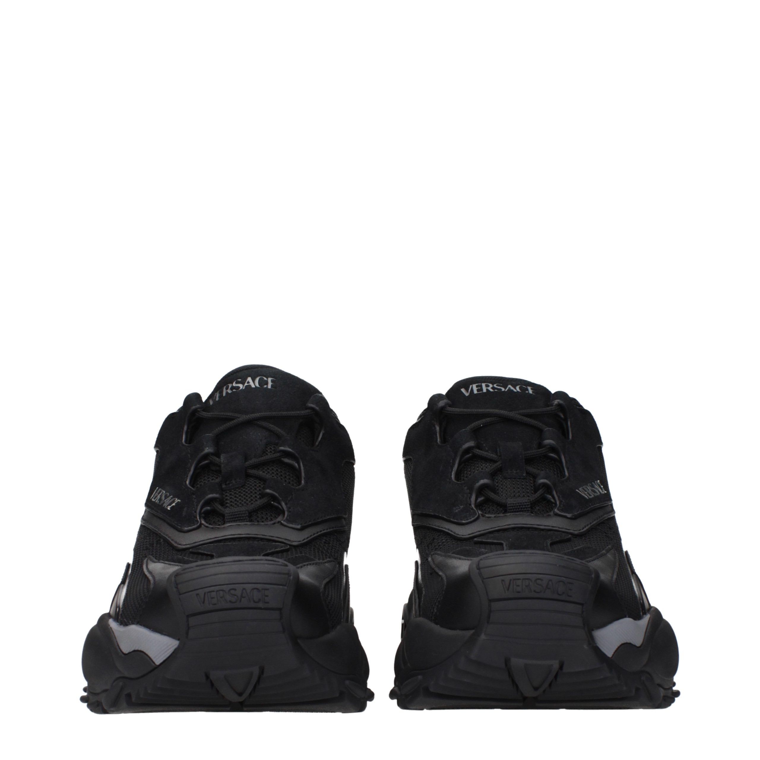 Versace Black Fabric Chunky Sneakers - Image 3