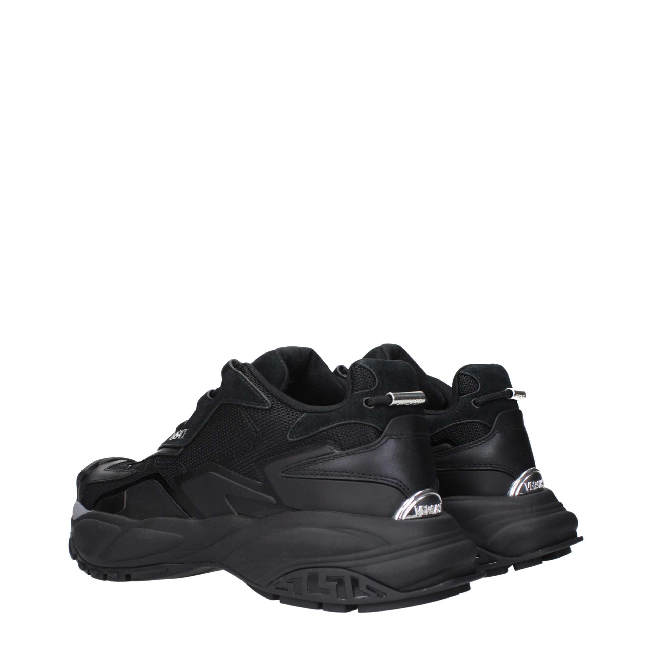 Versace Black Fabric Chunky Sneakers - Image 4