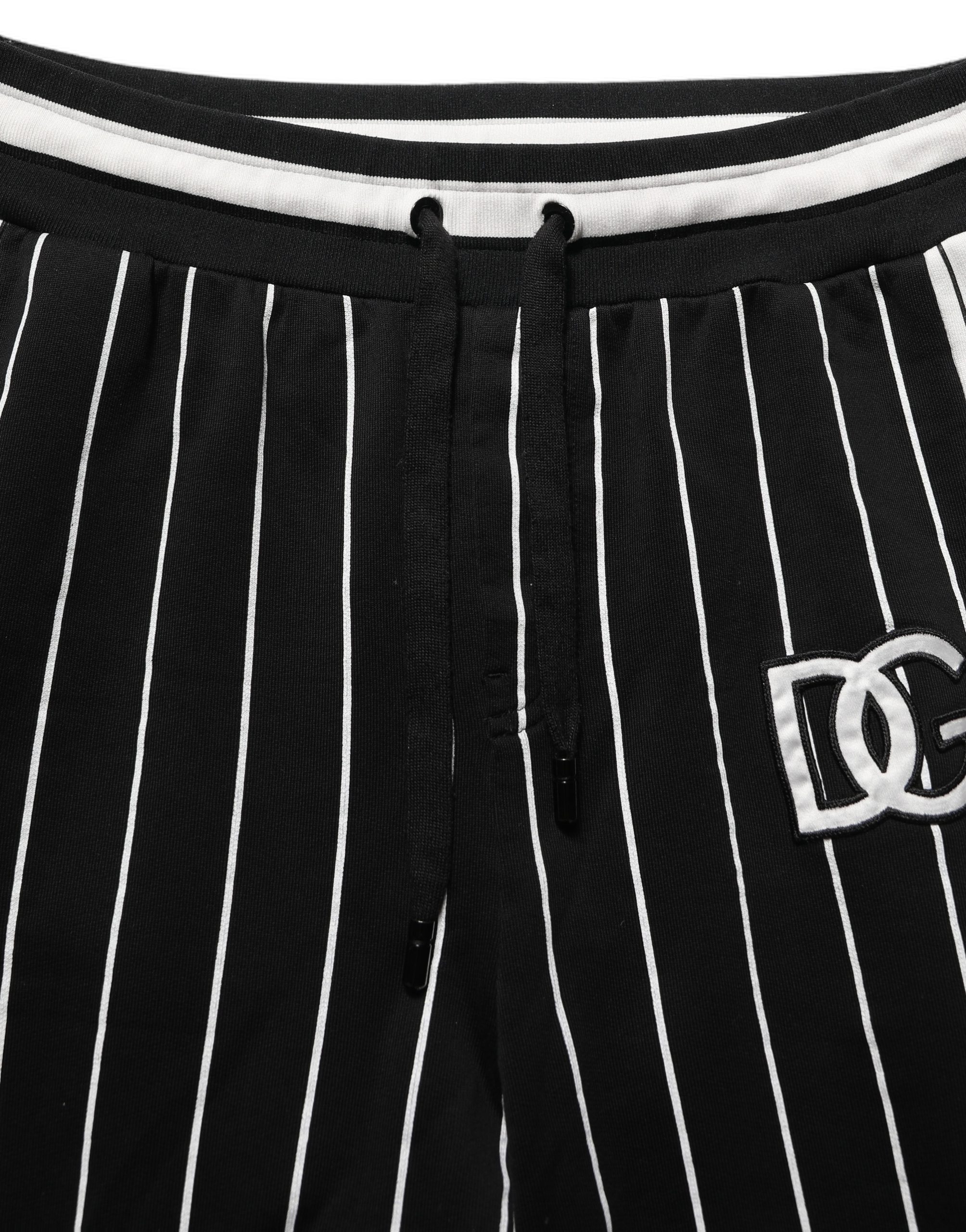 Dolce & Gabbana Black Striped DG Patch Men Sweatpants Pants - Image 6