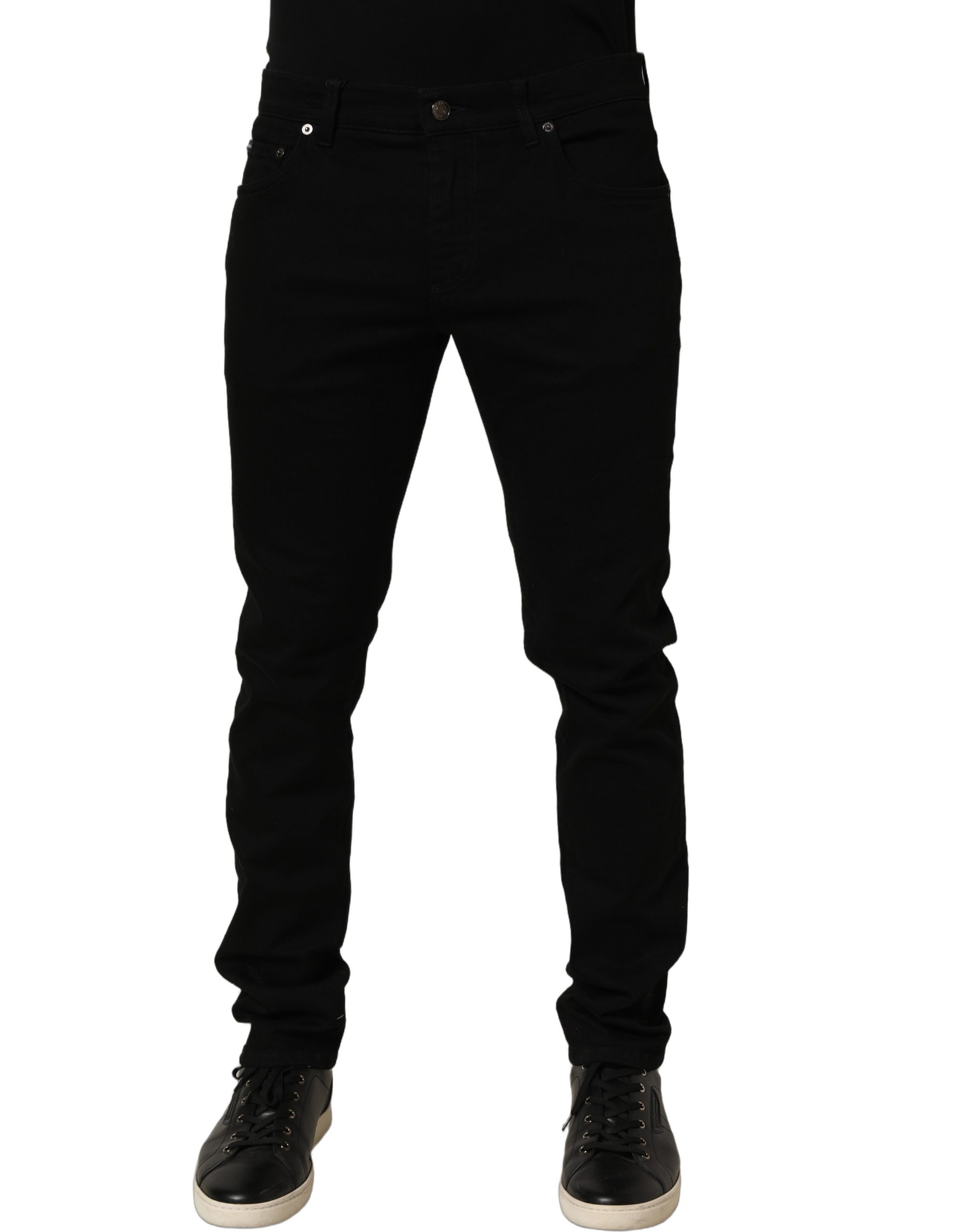 Dolce & Gabbana Black Cotton Stretch Skinny Denim Trouser Jeans - Image 2