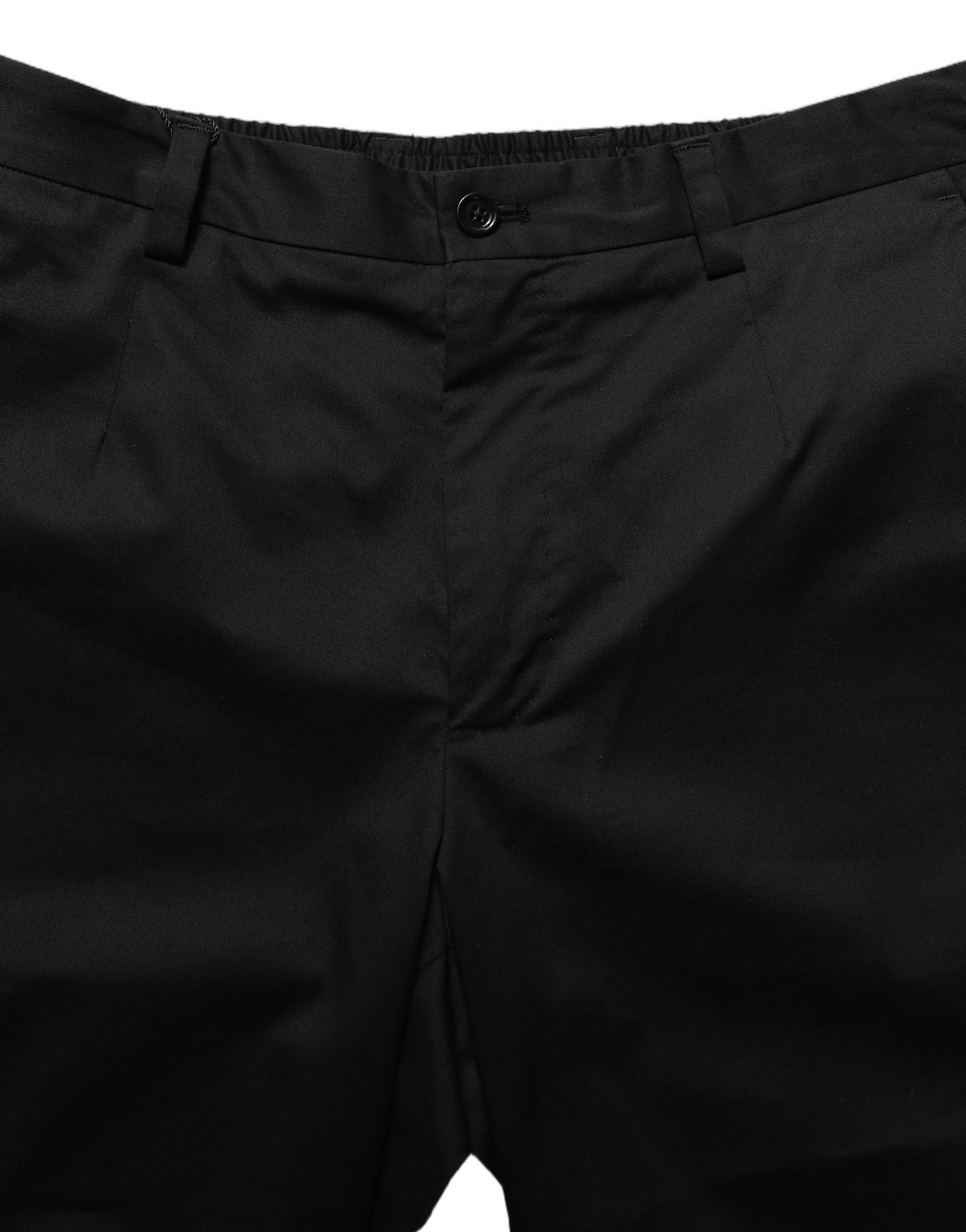 Dolce & Gabbana Black Cotton Mid Waist Men Bermuda Shorts