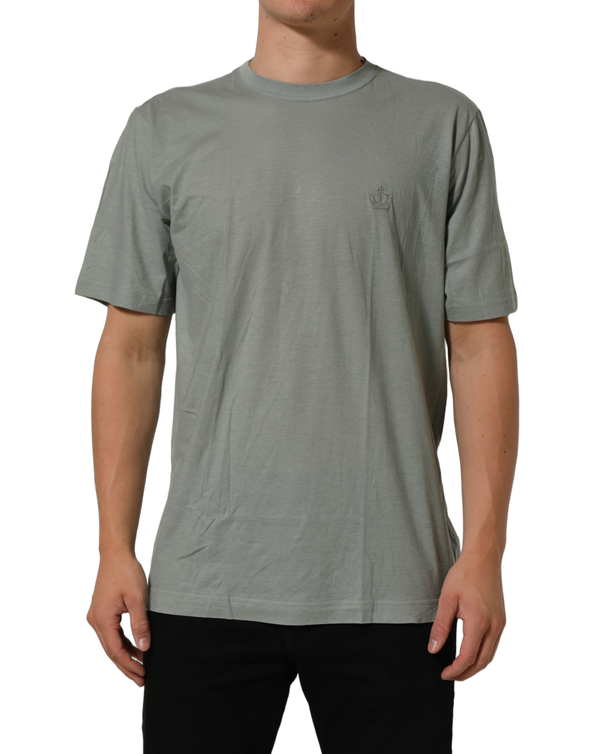 Dolce & Gabbana Green Cotton Short Sleeve Crew Neck T-shirt - Image 2