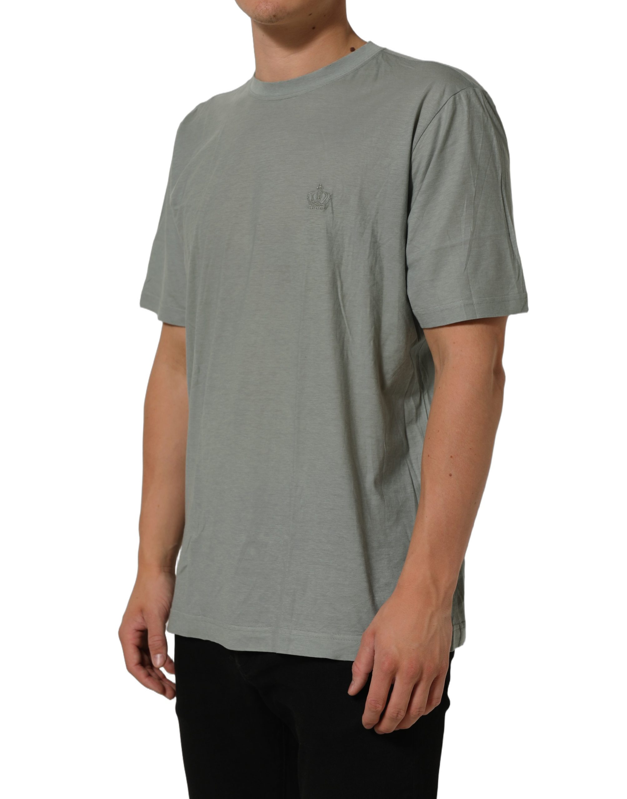 Dolce & Gabbana Green Cotton Short Sleeve Crew Neck T-shirt - Image 4