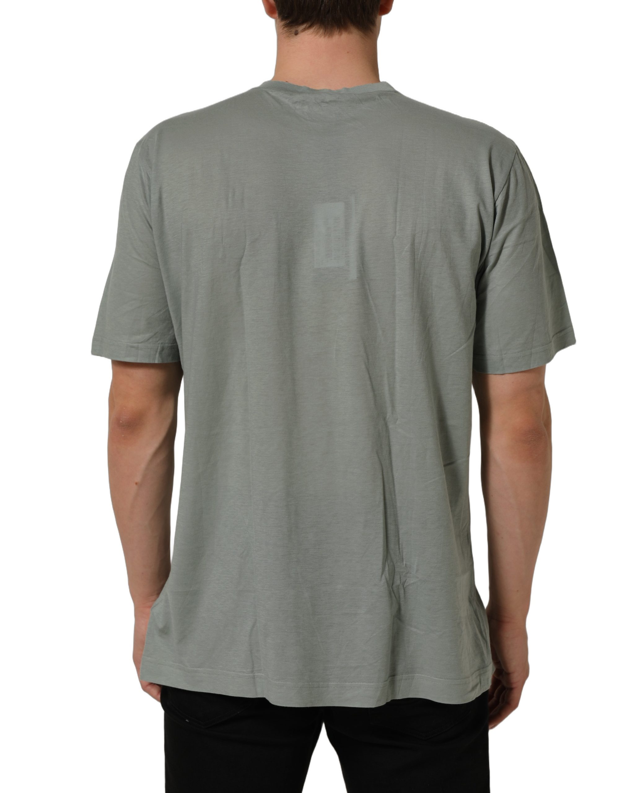 Dolce & Gabbana Green Cotton Short Sleeve Crew Neck T-shirt - Image 6