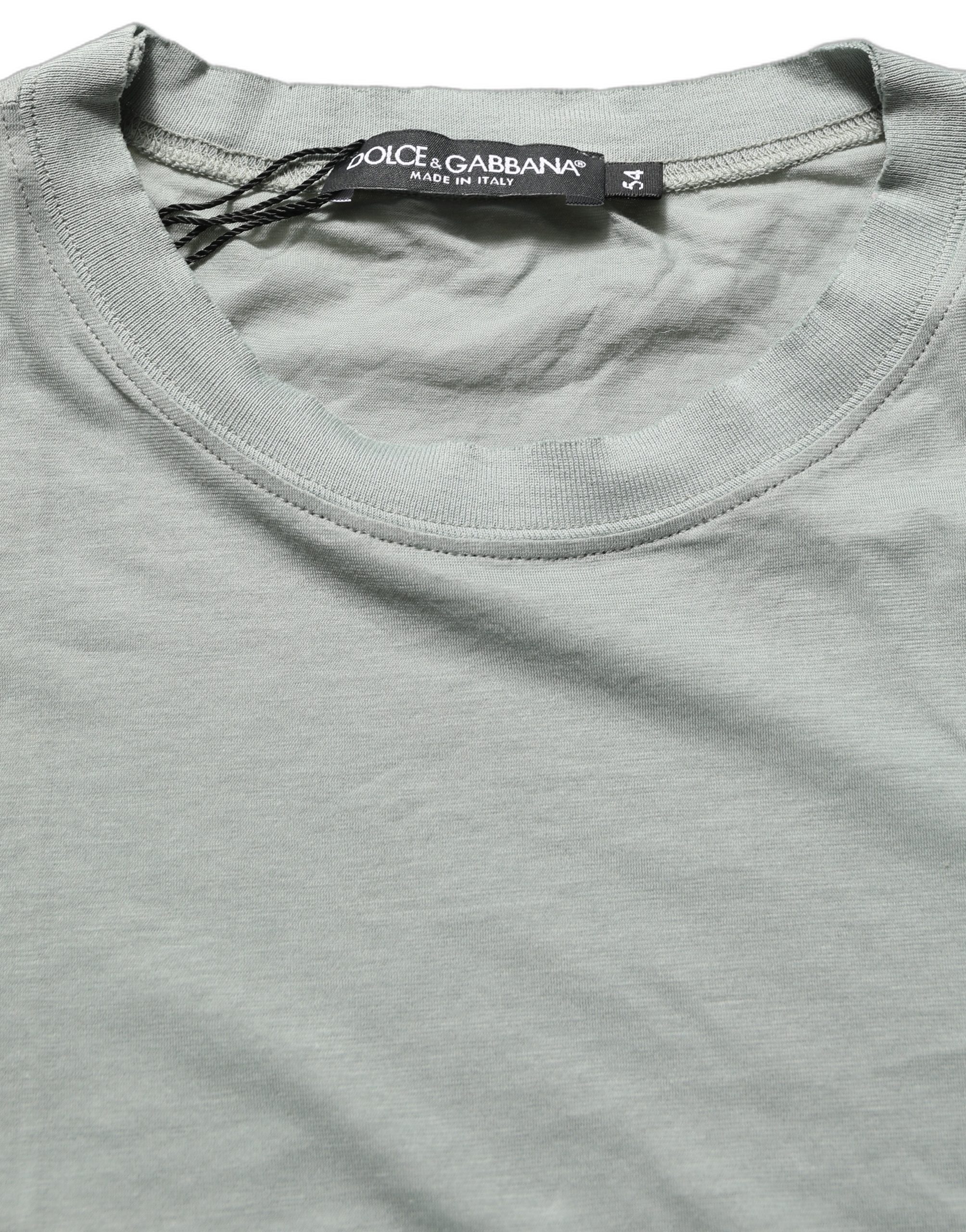 Dolce & Gabbana Green Cotton Short Sleeve Crew Neck T-shirt - Image 7