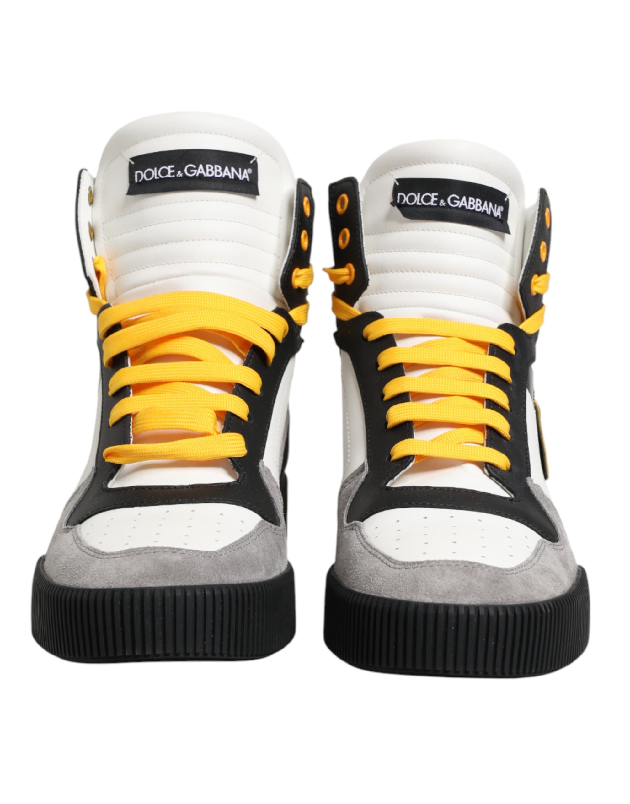 Dolce & Gabbana Multicolor Calf High Top Sneakers Shoes - Image 2